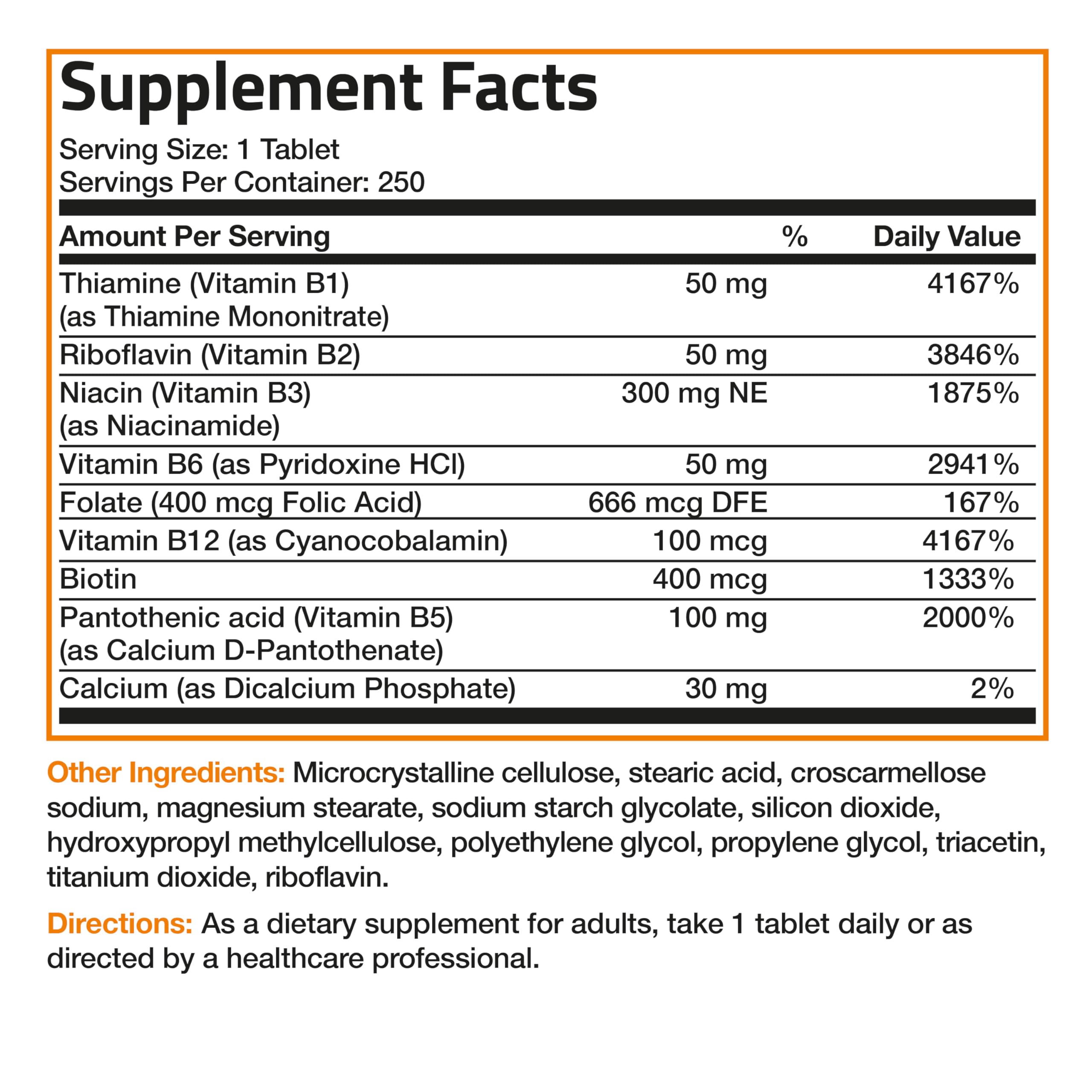 Foto 7 pulgar | Suplemento Bronson Vitamin B Complex 250 Comprimidos - Venta Internacional