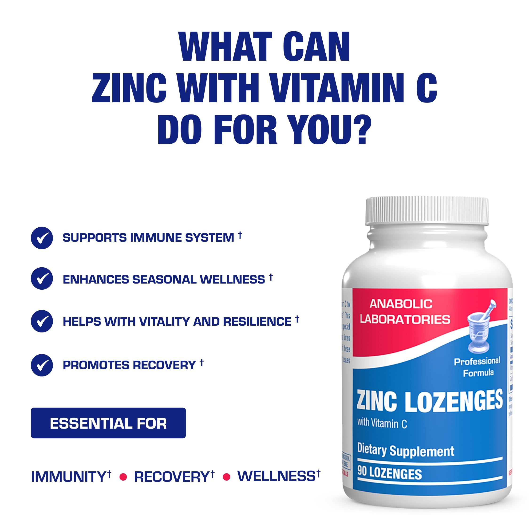 Foto 5 pulgar | Pastillas de Zinc con Vitamina C Anabolic Laboratories 90 Unidades - Venta Internacional