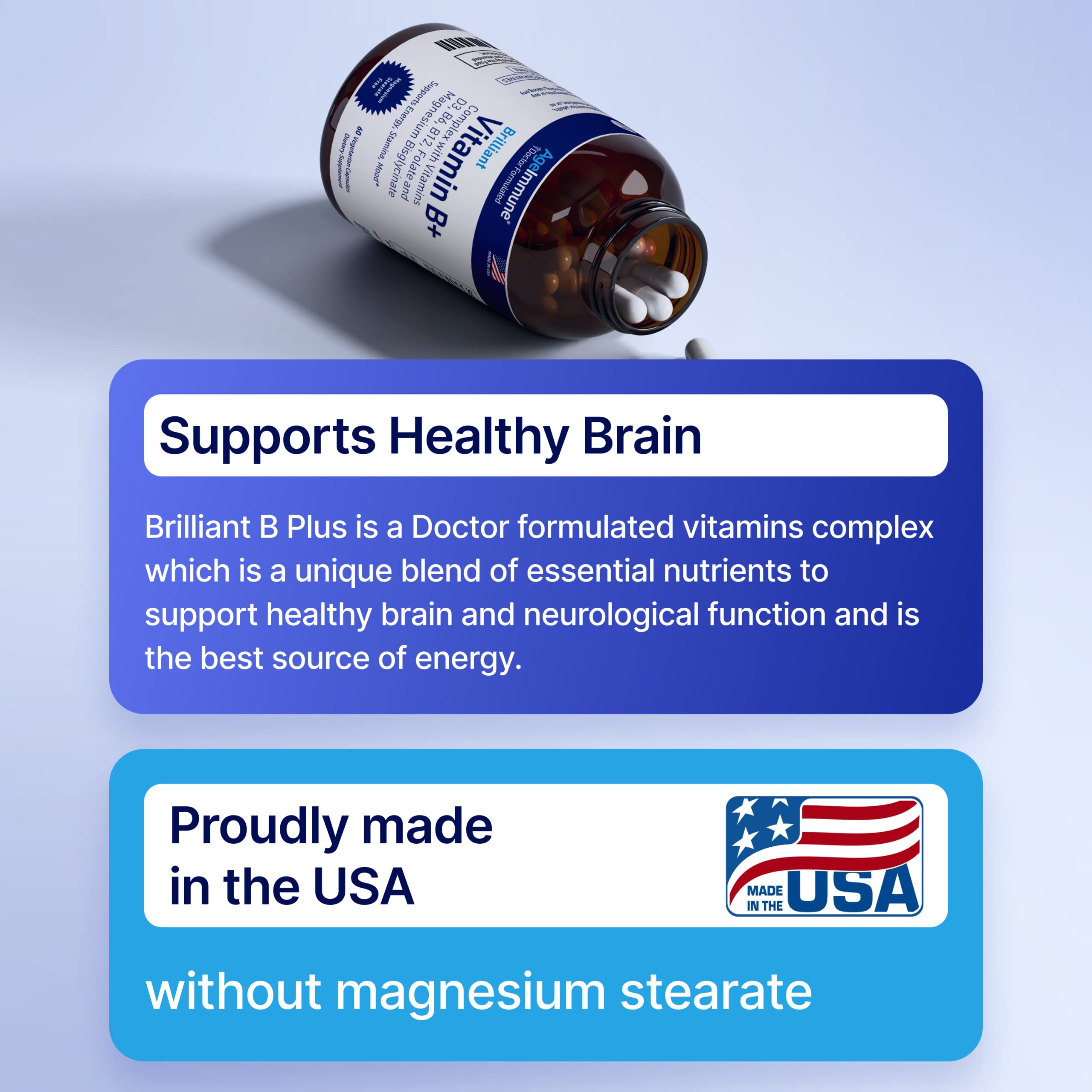 Foto 4 pulgar | Complemento AgeImmune Vitamina B Complex 60 Cápsulas - Venta Internacional