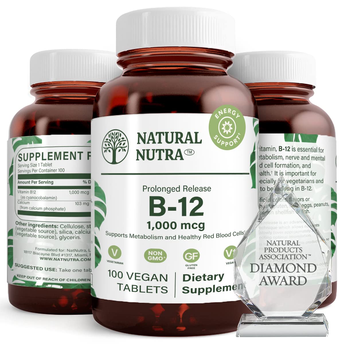Foto 2 pulgar | Suplemento Natural De Vitamina B12 Nutra 1000 Mcg 100 Tabletas - Venta Internacional.