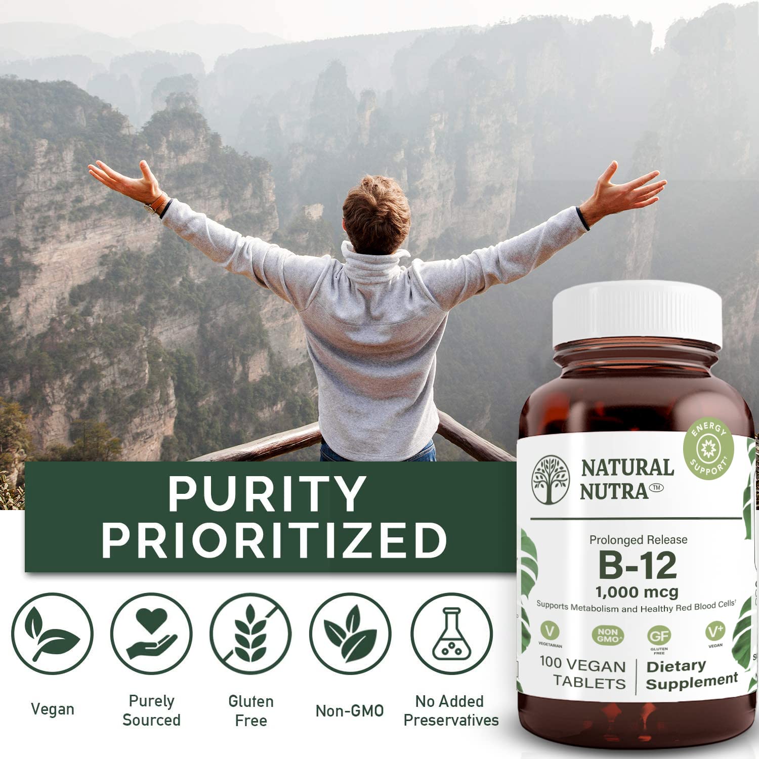 Foto 5 pulgar | Suplemento Natural De Vitamina B12 Nutra 1000 Mcg 100 Tabletas - Venta Internacional.