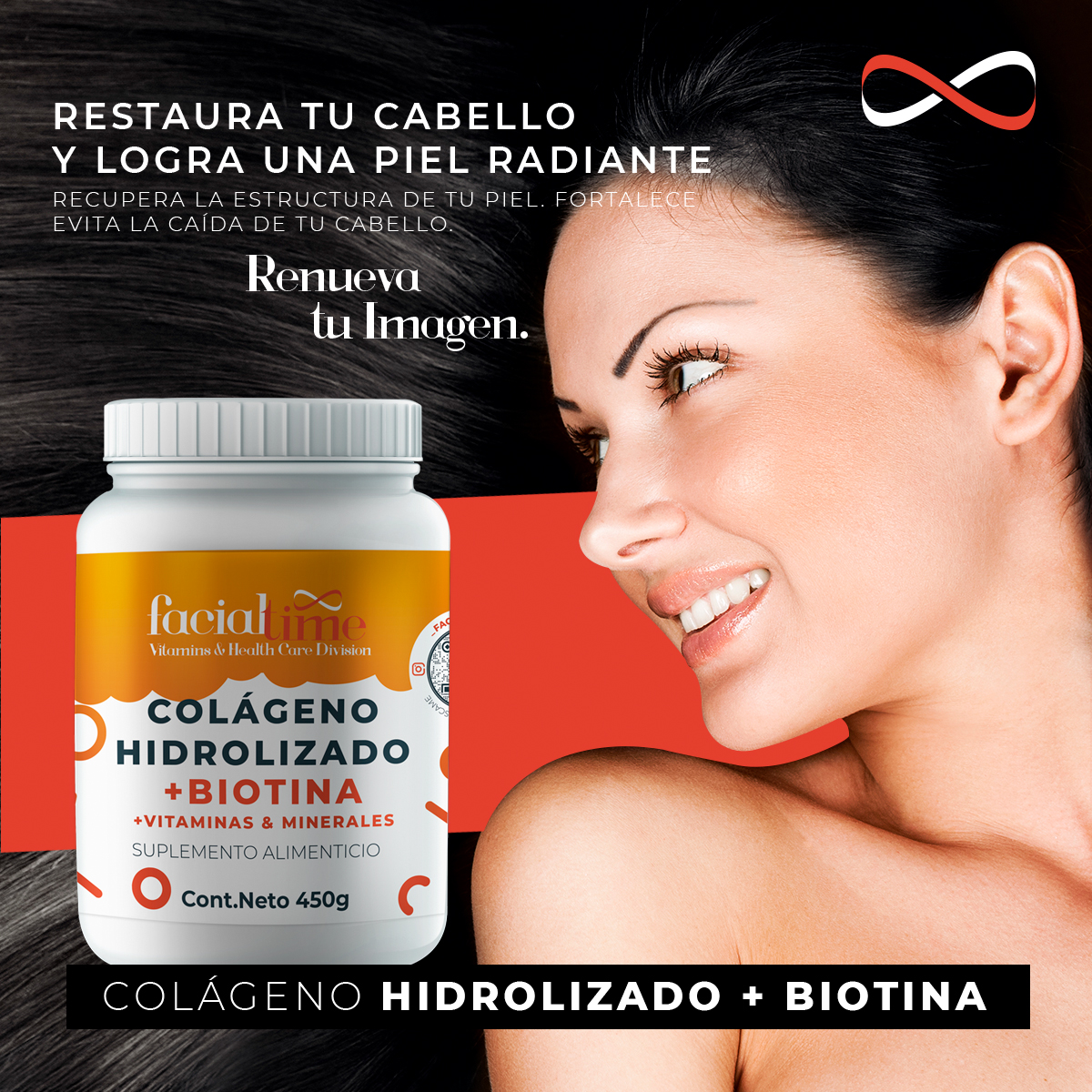 Foto 6 pulgar | Kit 2 Colágeno Hidrolizado Con Biotina 450g Facialtime