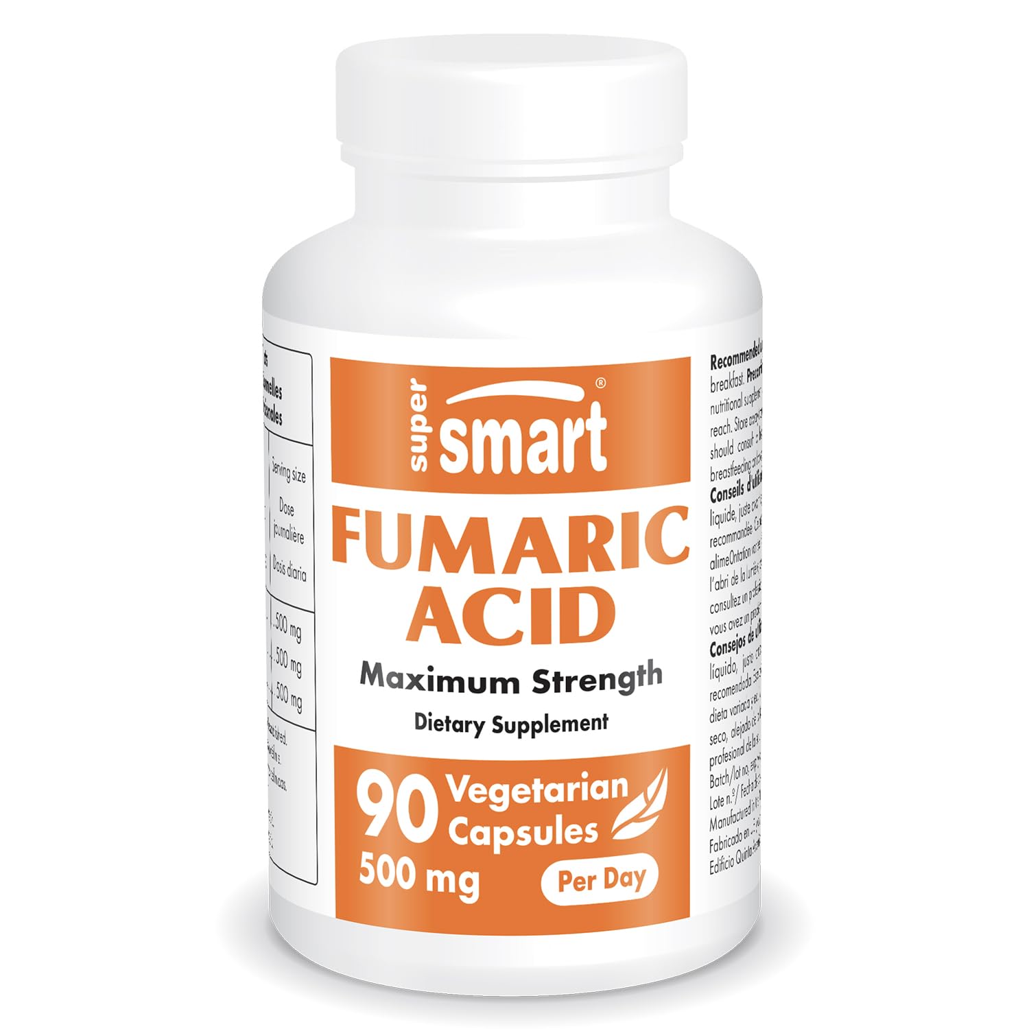 Foto 2 pulgar | Suplemento De Ácido Fumárico Supersmart 500 Mg 90 Cápsulas - Venta Internacional.