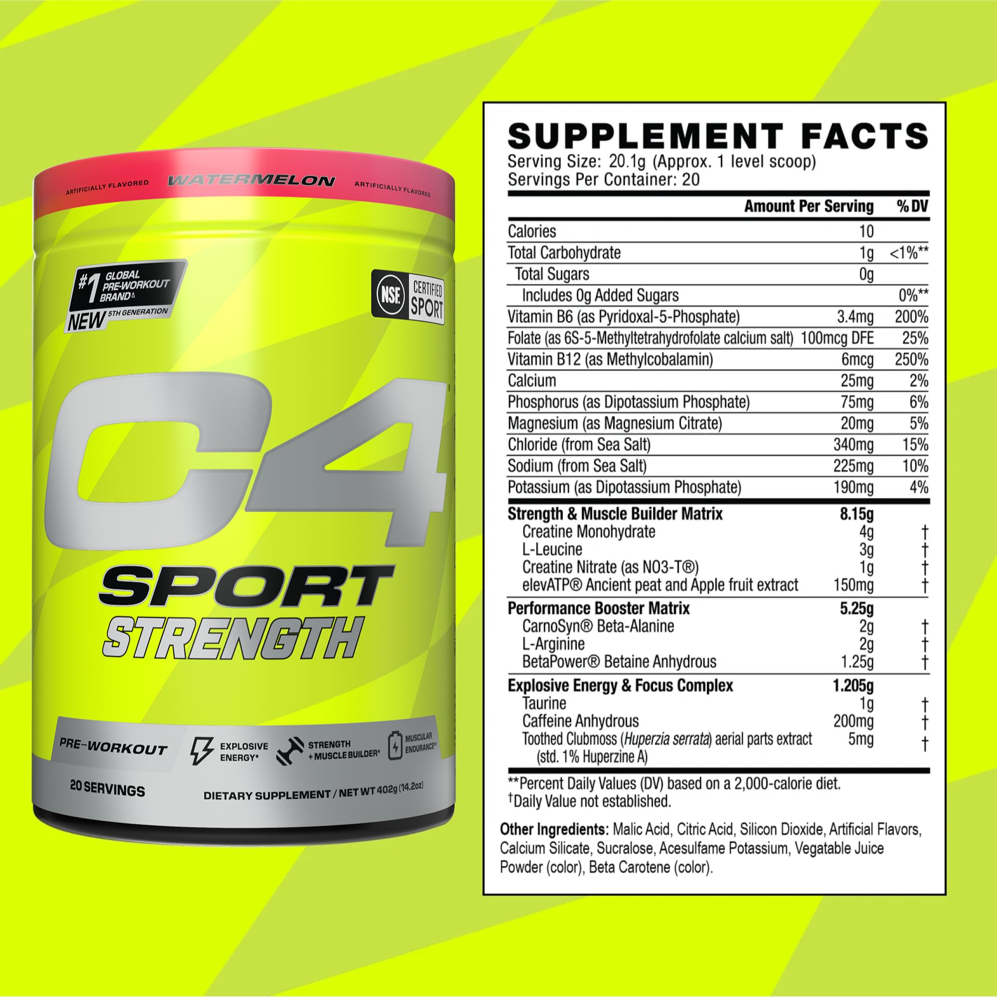 Foto 4 pulgar | Polvo Para Antes Del Entrenamiento Cellucor C4 Sport Strength Sandía - Venta Internacional.