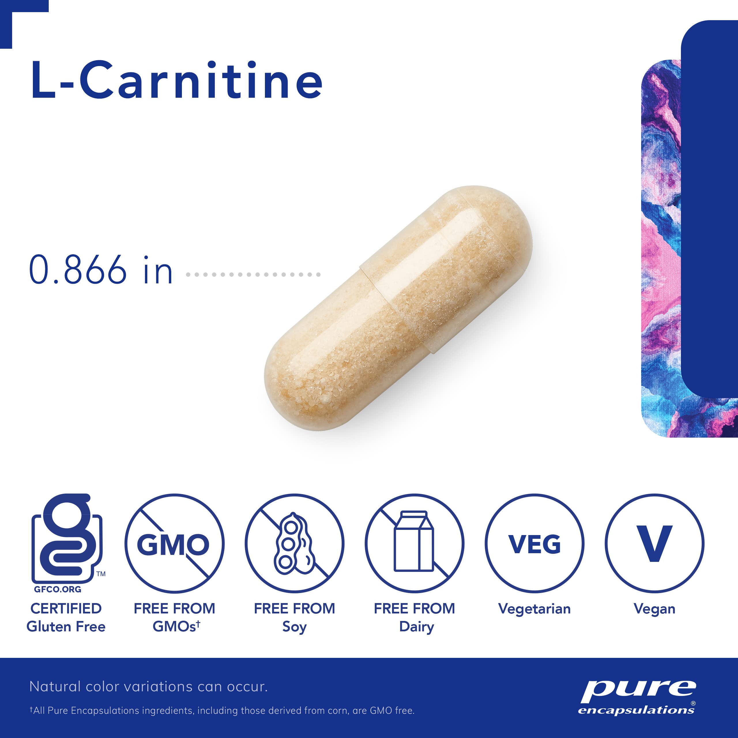 Foto 3 | Suplemento Pure Encapsulations L-carnitina 60 Cápsulas - Venta Internacional.