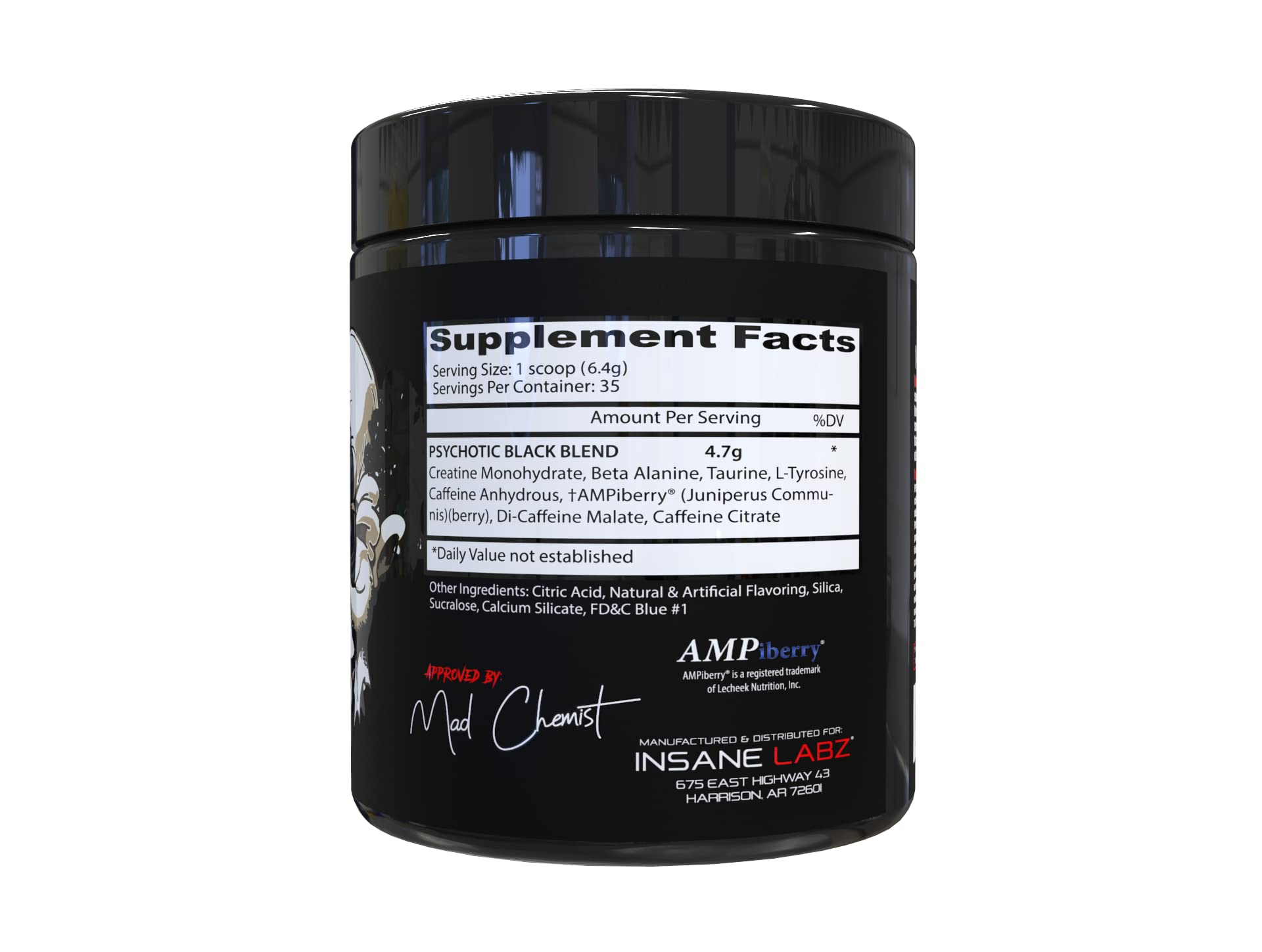 Foto 2 | Polvo Para Antes Del Entrenamiento Insane Labz Psychotic Black Edition - Venta Internacional.