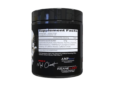 Foto 2 | Polvo Para Antes Del Entrenamiento Insane Labz Psychotic Black Edition - Venta Internacional.