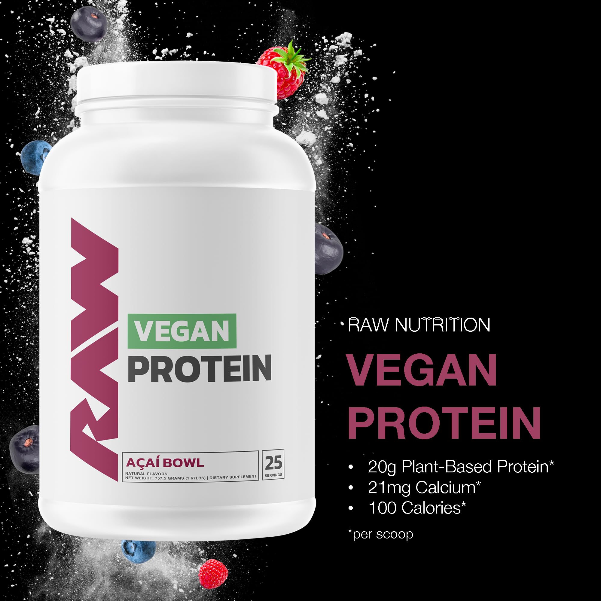 Foto 3 pulgar | Tazón De Acai Crudo De Proteína Vegana En Polvo, 20 G, De Origen Vegetal, 25 Porciones - Venta Internacional.