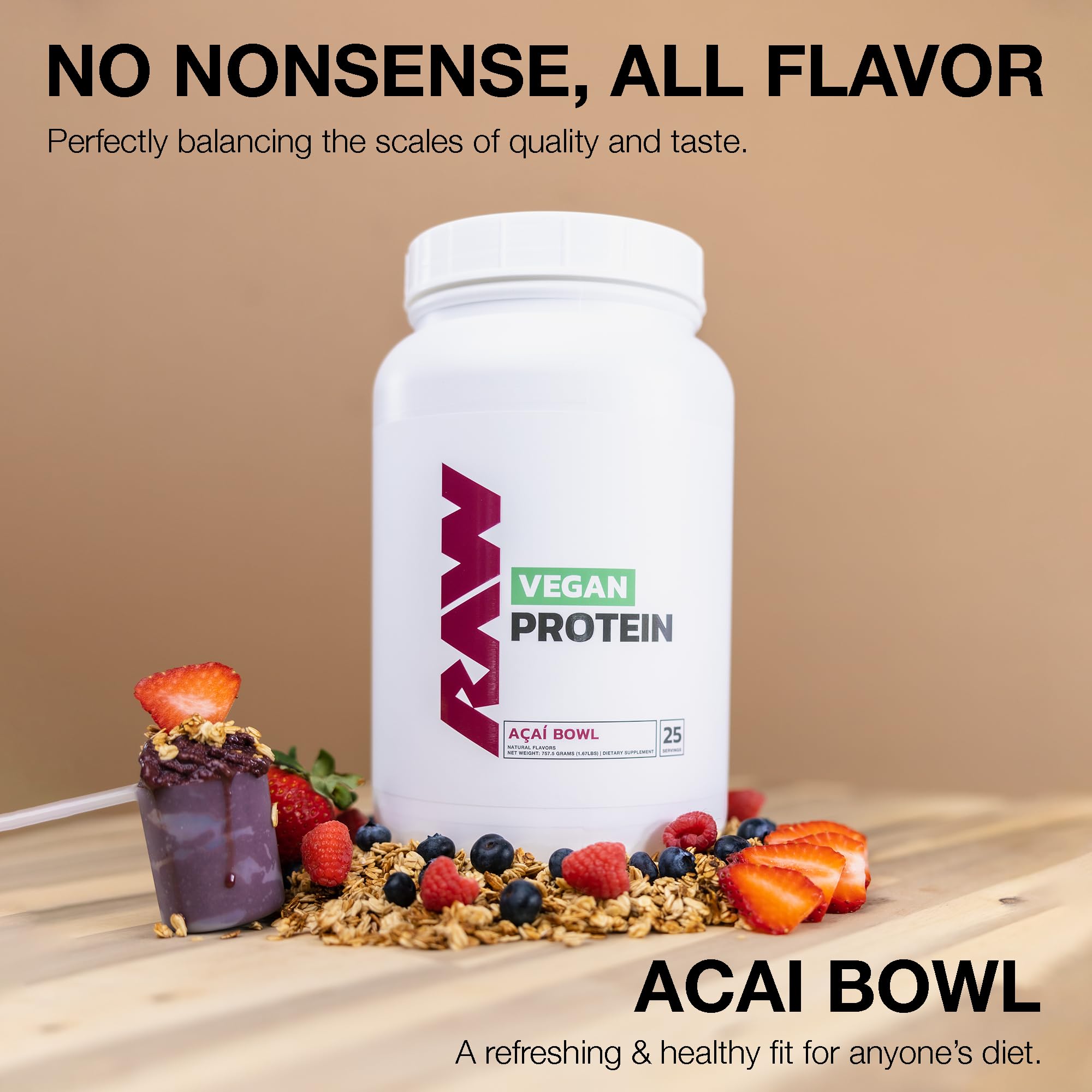 Foto 4 pulgar | Tazón De Acai Crudo De Proteína Vegana En Polvo, 20 G, De Origen Vegetal, 25 Porciones - Venta Internacional.