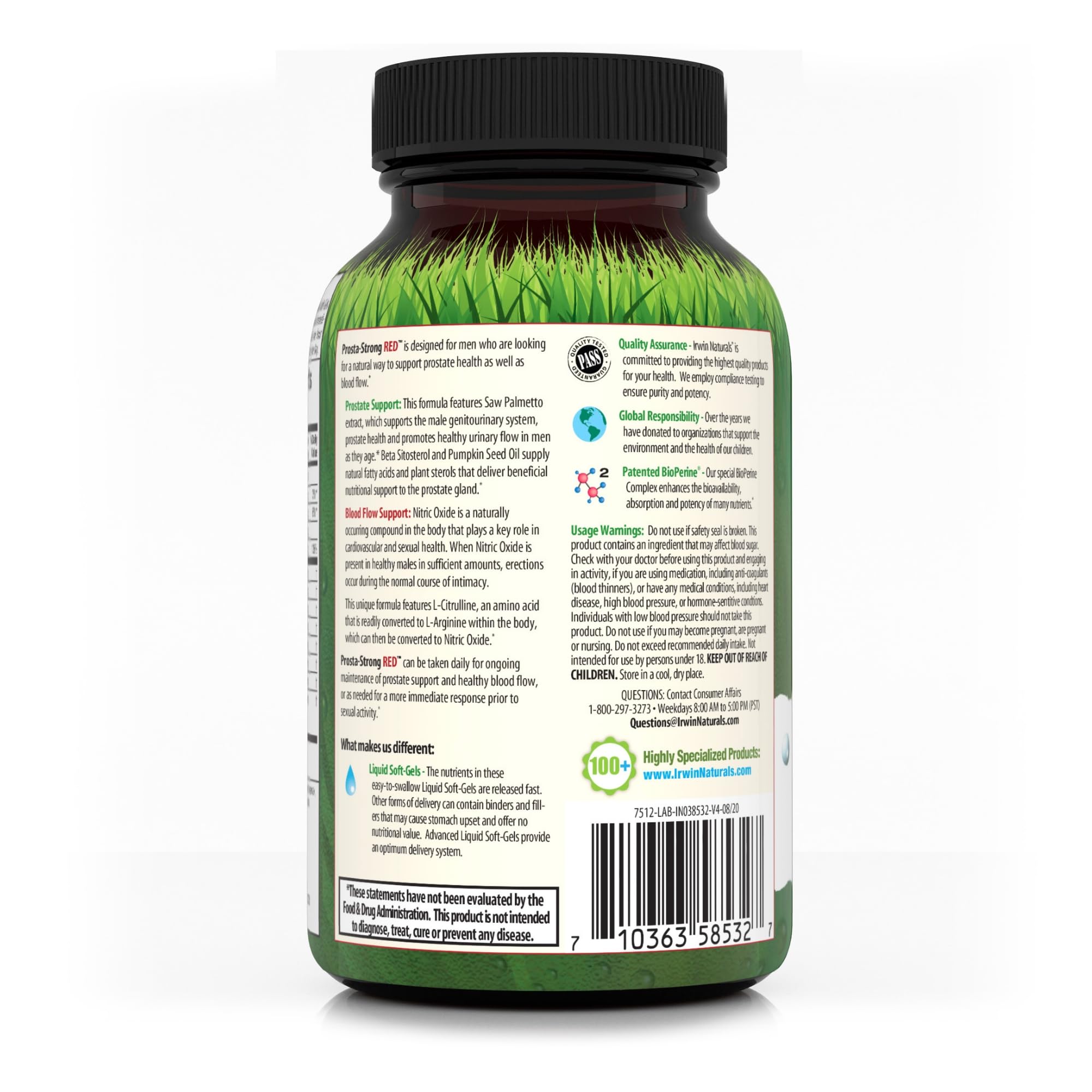 Foto 4 pulgar | Suplemento Prosta-strong Red De Irwin Naturals 80 Cápsulas Blandas - Venta Internacional.