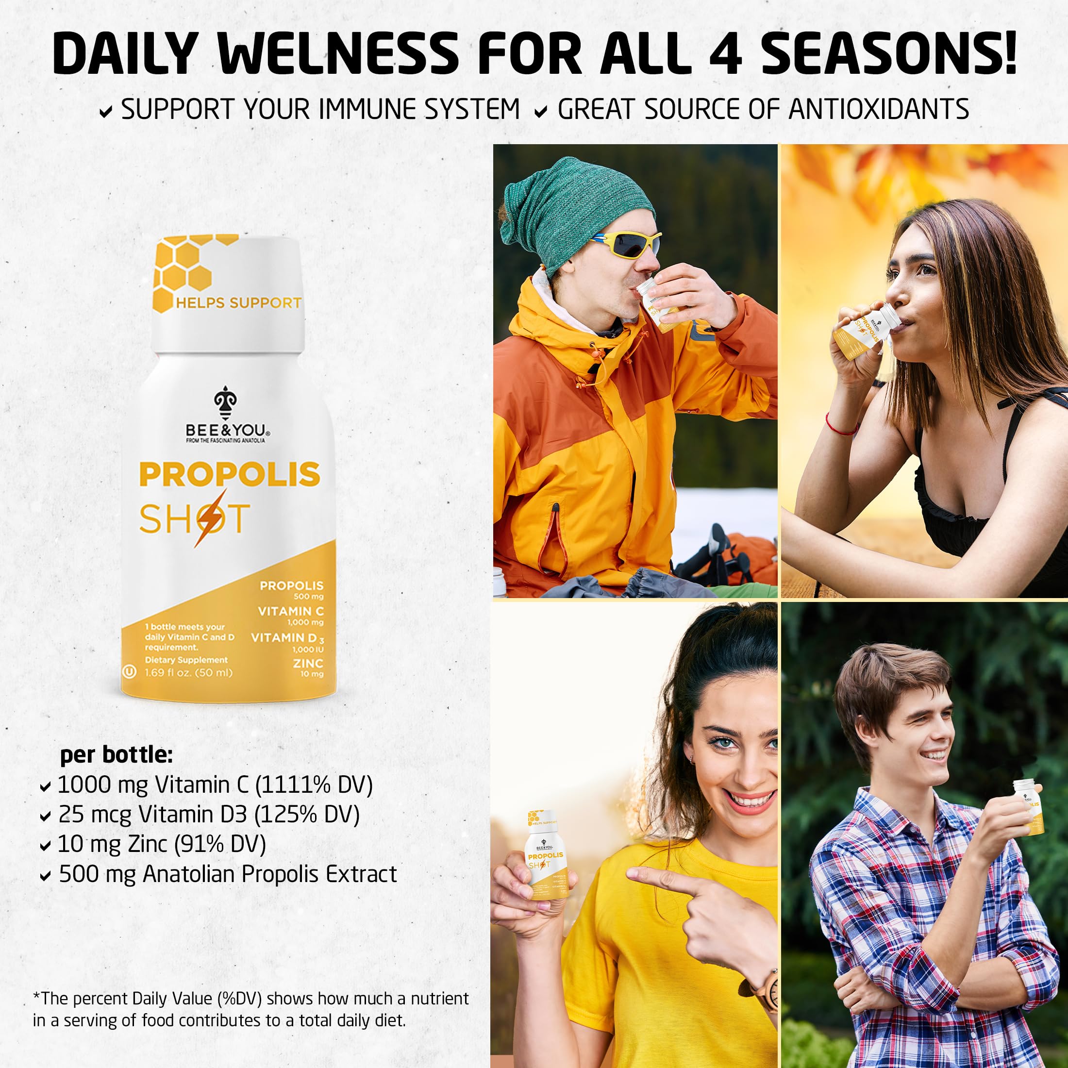 Foto 2 | Suplemento Bee & You Immune Support Propóleo Shot 50 Ml 12 Piezas- Venta Internacional
