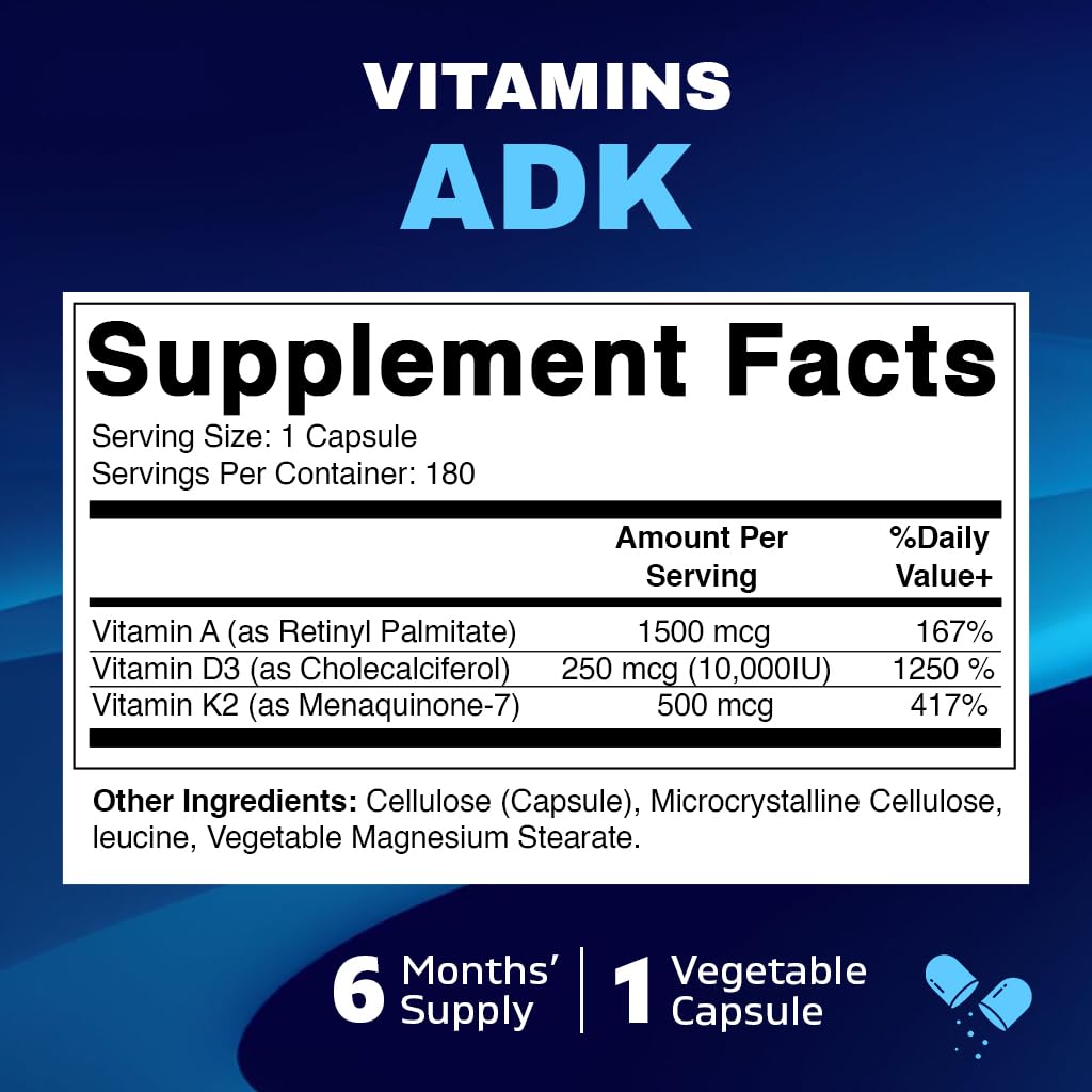 Foto 3 pulgar | Suplemento Vitamínico Vitamatic Adk 180 Cápsulas - Venta Internacional