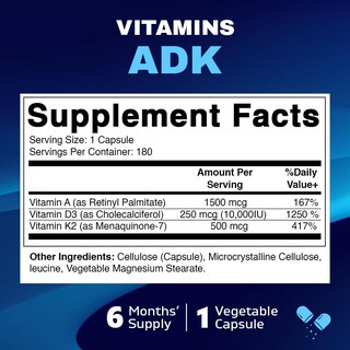 Foto 2 | Suplemento Vitamínico Vitamatic Adk 180 Cápsulas - Venta Internacional