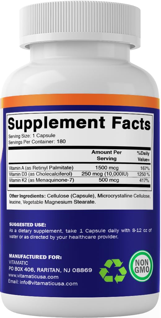 Foto 8 pulgar | Suplemento Vitamínico Vitamatic Adk 180 Cápsulas - Venta Internacional