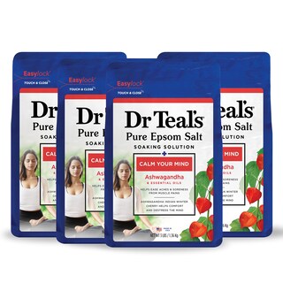 Foto 1 | Remojo De Sal De Epsom Y Magnesio Dr. Teal's Ashwagandha, 1,36 Kg X4 - Venta Internacional.