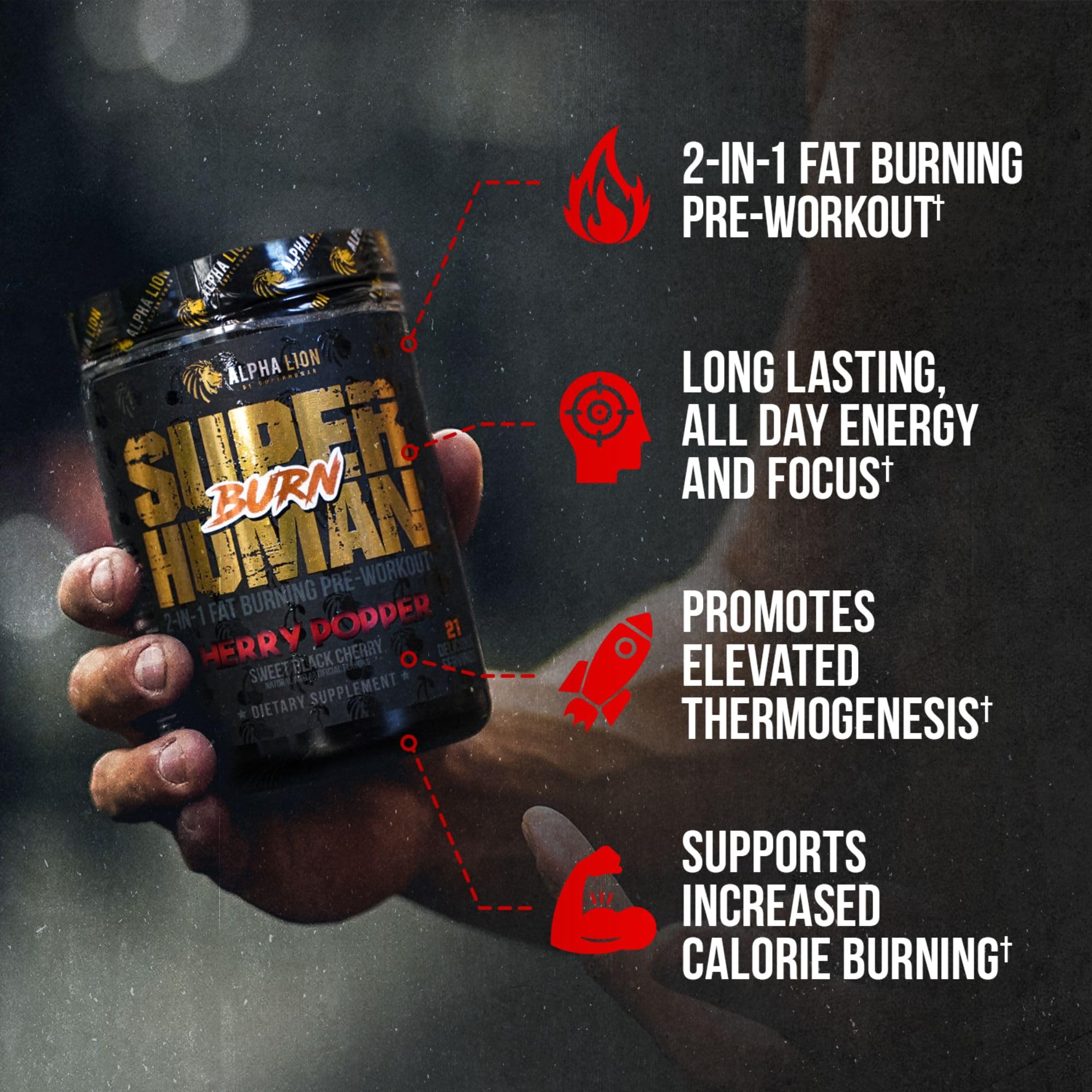 Foto 3 pulgar | Suplemento Alpha Lion Superhuman Burn Antes Del Entrenamiento, 21 Porciones - Venta Internacional.