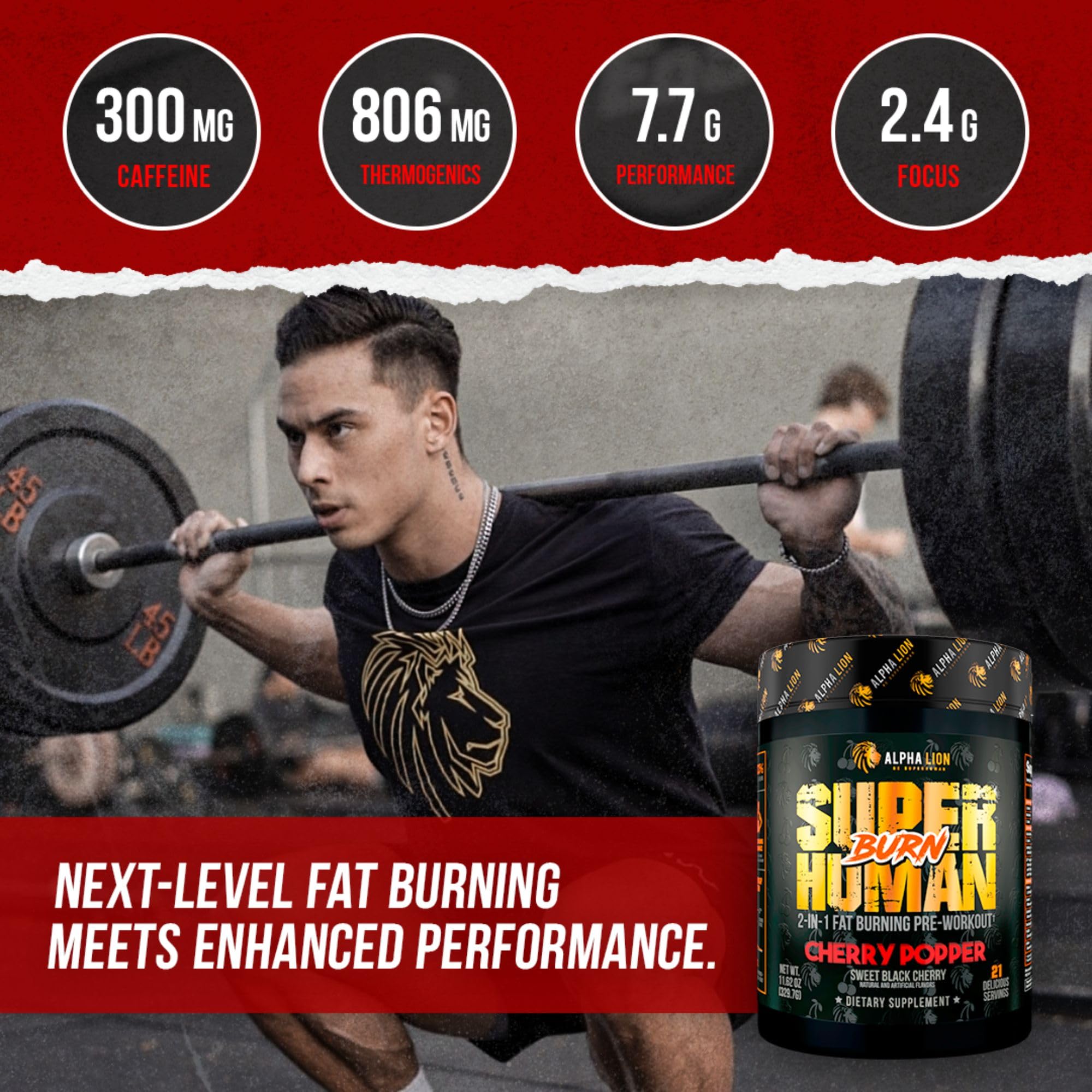 Foto 4 pulgar | Suplemento Alpha Lion Superhuman Burn Antes Del Entrenamiento, 21 Porciones - Venta Internacional.