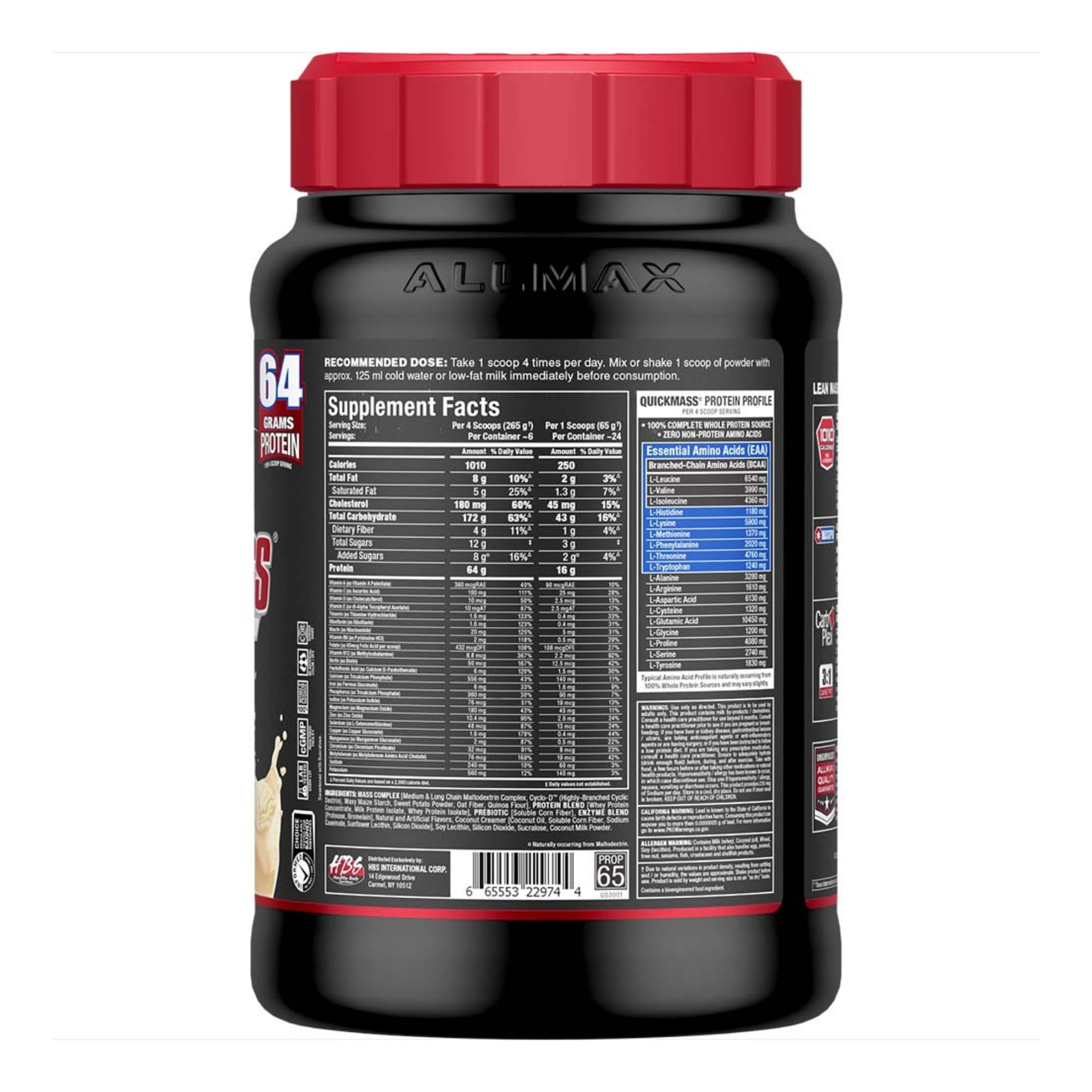 Foto 3 pulgar | Mass Gainer Allmax Quickmass Vainilla 1,6 Kg Con 24 Porciones - Venta Internacional.