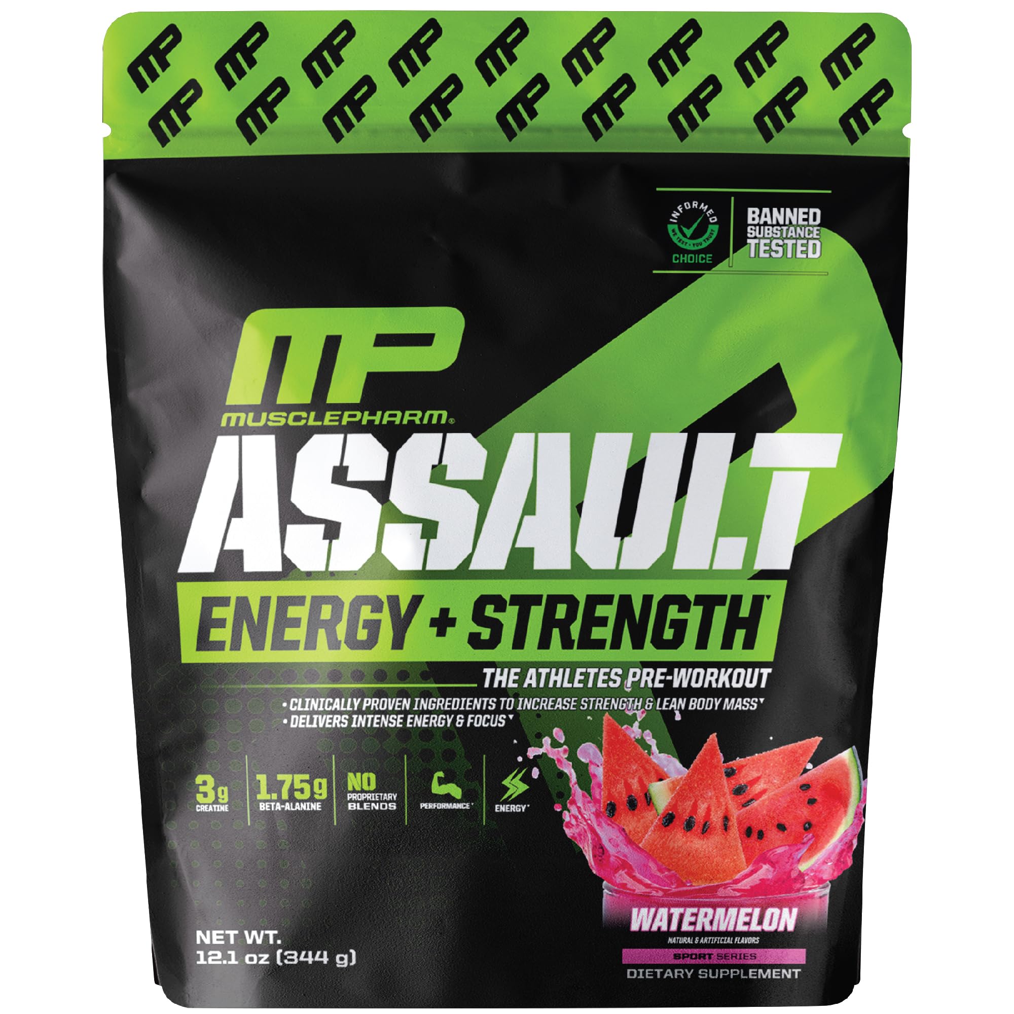 Foto 2 pulgar | Polvo Para Antes Del Entrenamiento Muscle Pharm Assault Energy Watermelon, 30 Porciones - Venta Internacional.