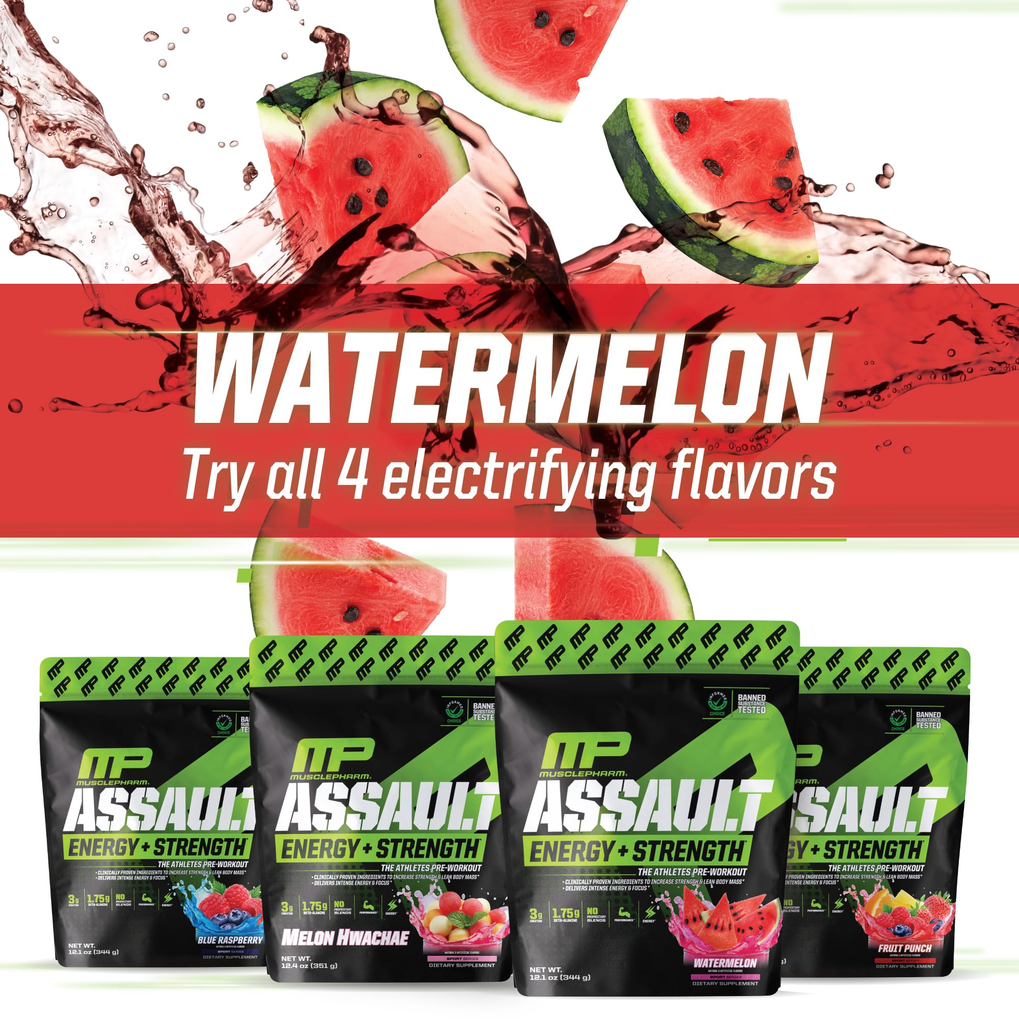 Foto 8 pulgar | Polvo Para Antes Del Entrenamiento Muscle Pharm Assault Energy Watermelon, 30 Porciones - Venta Internacional.