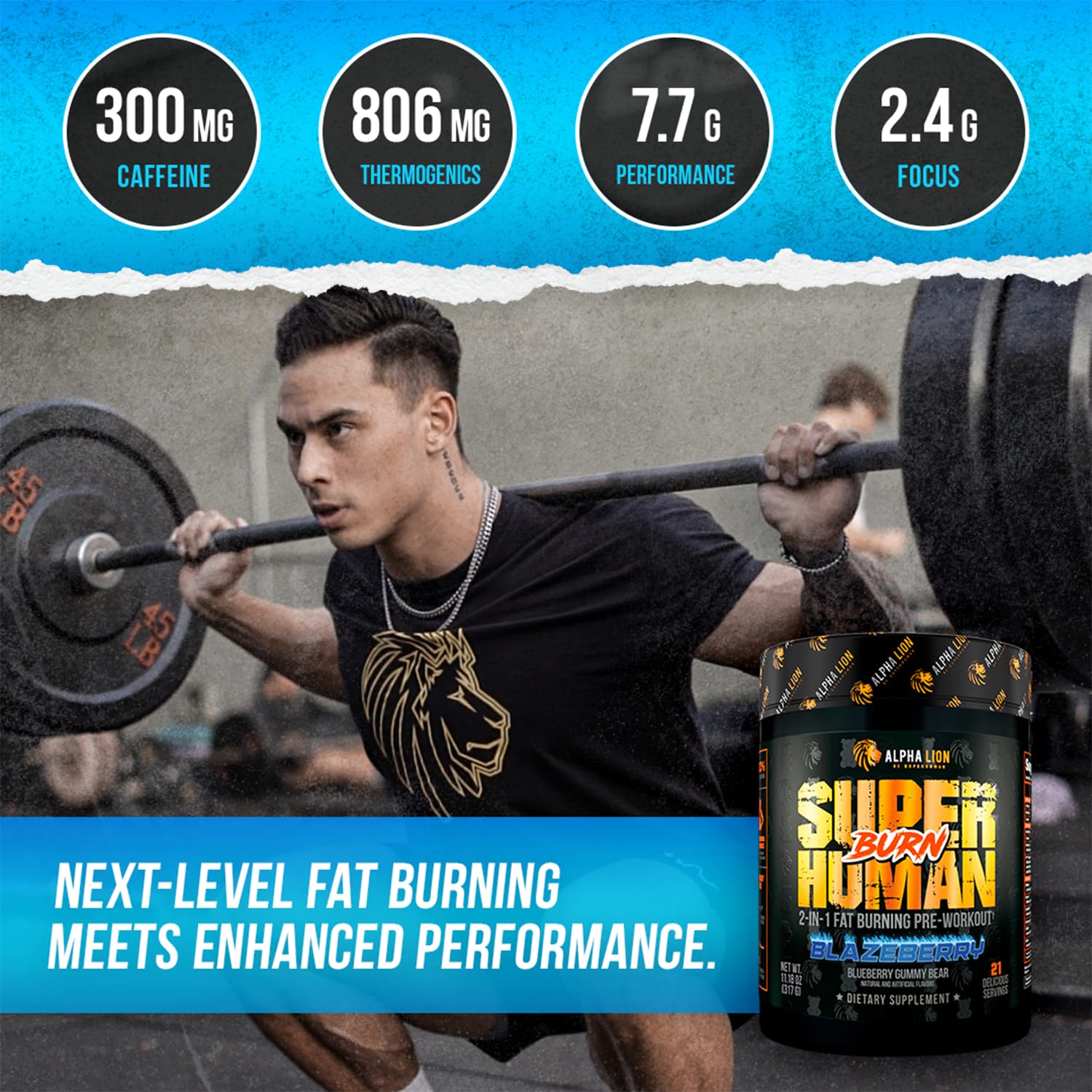 Foto 3 pulgar | Suplemento Alpha Lion Superhuman Burn Antes Del Entrenamiento, 21 Porciones - Venta Internacional.