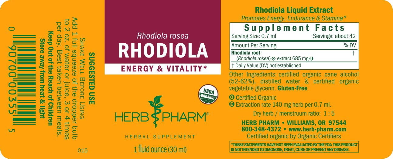 Foto 6 pulgar | Suplemento De Extracto De Raíz De Rhodiola De Herb Pharm 30 Ml - Venta Internacional.