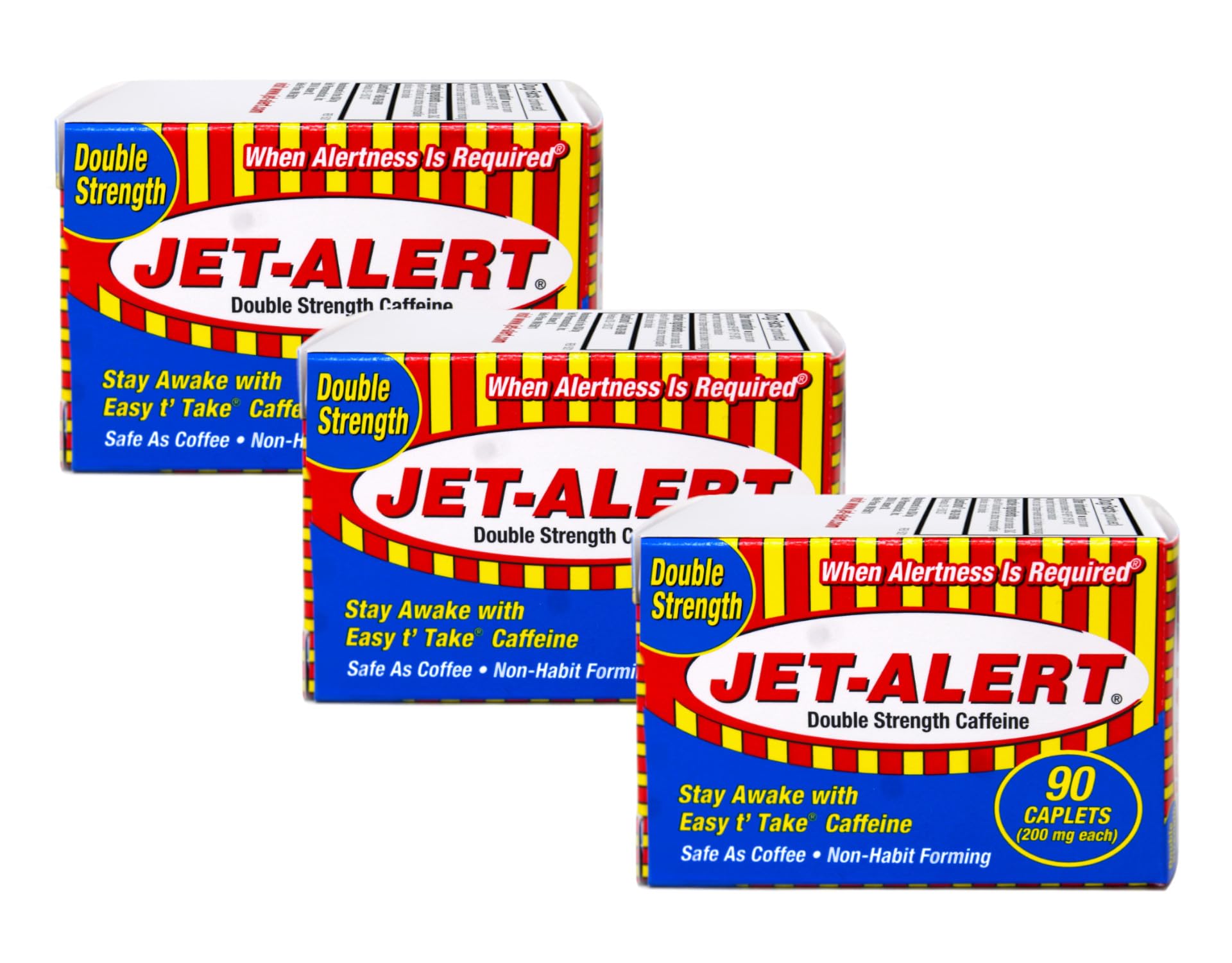 Foto 2 pulgar | Cápsulas De Cafeína Jet-alert Double Strength 200 Mg 90 Cápsulas X3 - Venta Internacional.