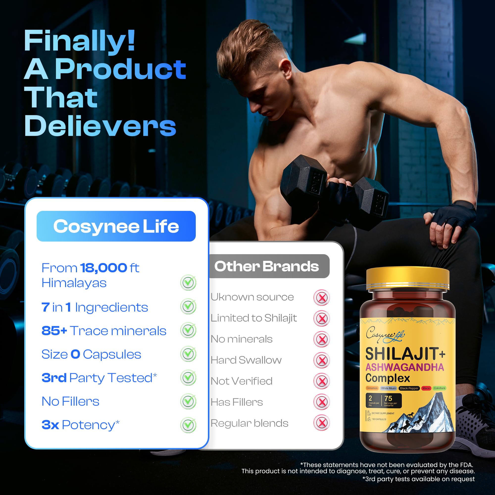 Foto 3 | Suplemento Cosynee Himalayan Shilajit Complex 150 Cápsulas - Venta Internacional.