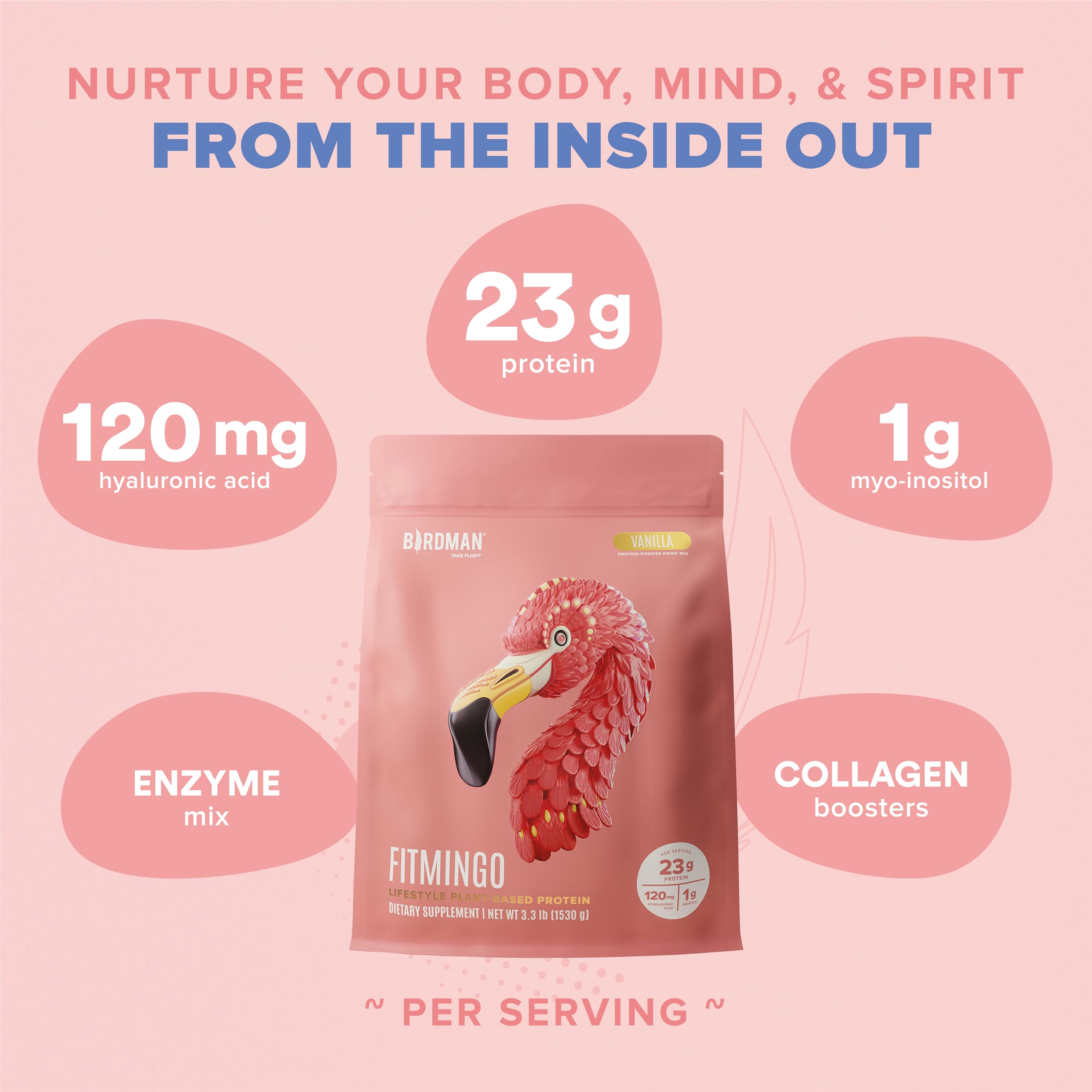 Foto 5 pulgar | Proteína En Polvo Birdman Fitmingo Vegan Para Mujer, 23 G, Vainilla - Venta Internacional.