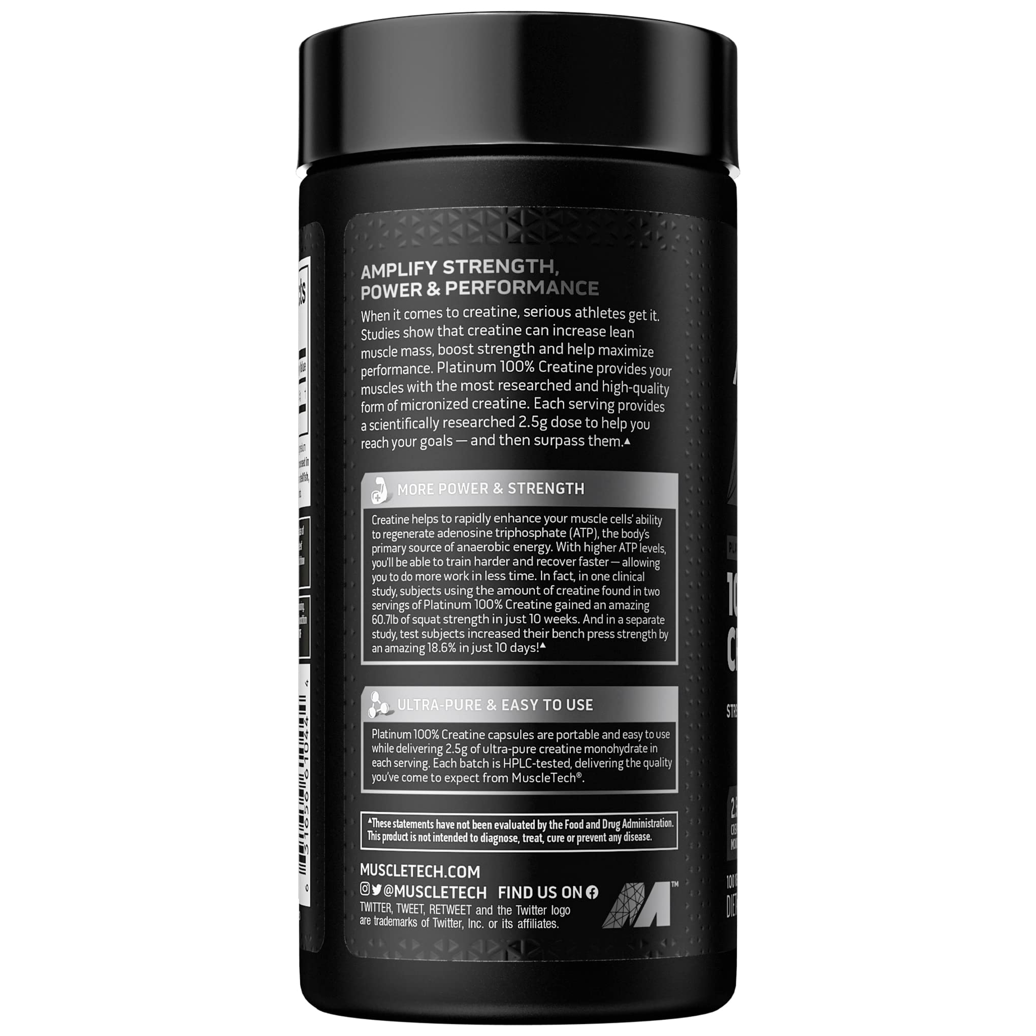 Foto 3 pulgar | Suplemento Muscletech Platinum 100% En Pastillas De Creatina, 100 Unidades - Venta Internacional.