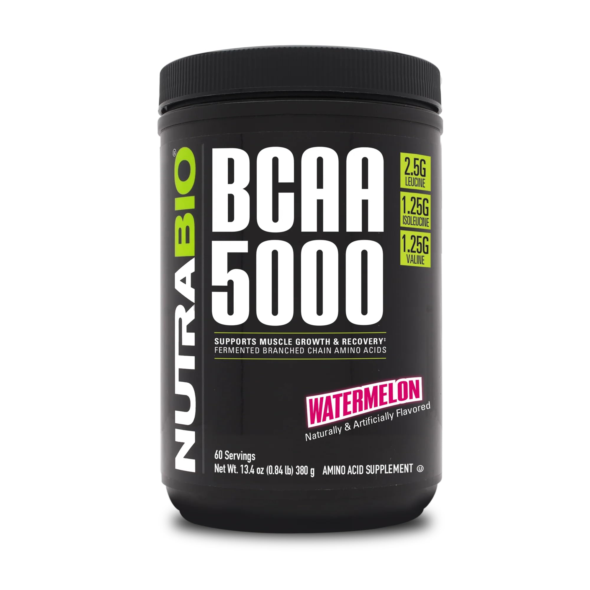 Foto 2 pulgar | BCAA en Polvo NutraBio BCAA 5000 Sabor Sandía 60 Porciones - Venta Internacional
