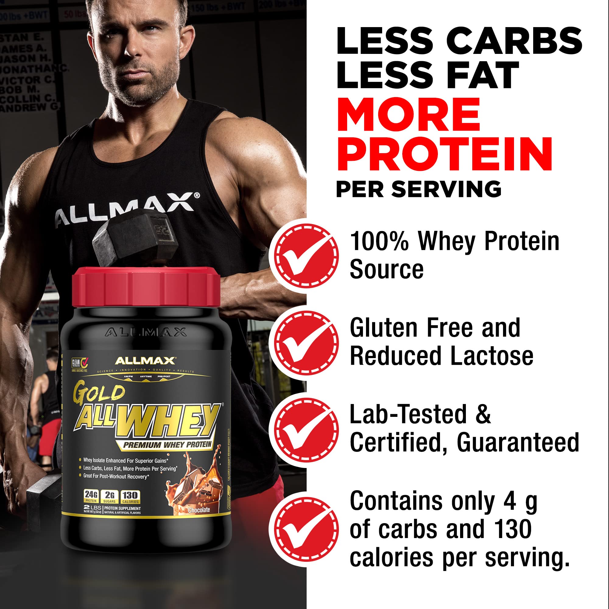 Foto 3 | Crema De Cacahuete Con Chocolate Allmax Gold Allwhey De Proteína En Polvo - Venta Internacional.
