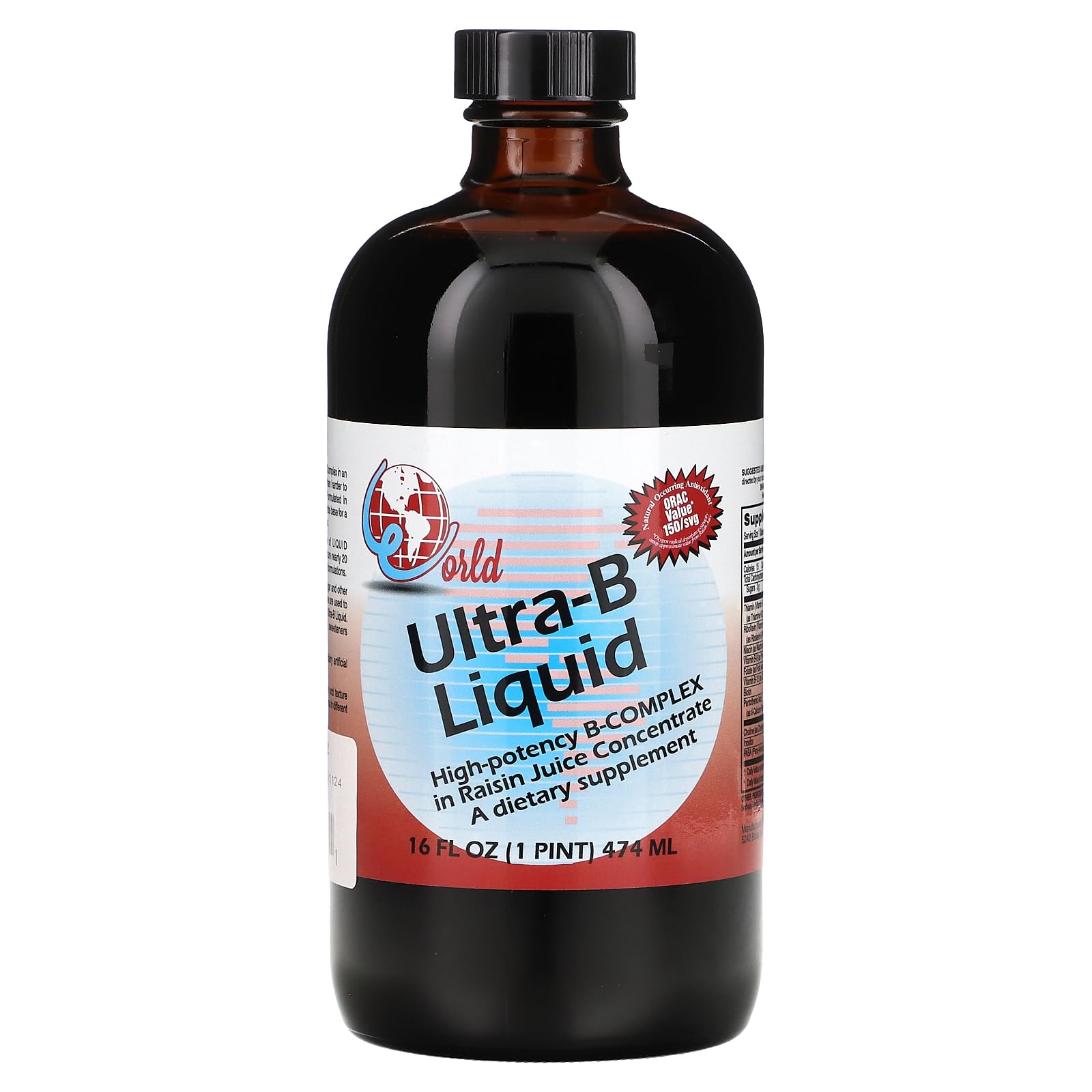 Foto 2 pulgar | Jugo De Pasas Líquido Ultra-b De Supplement World Organic, 473 Ml - Venta Internacional.