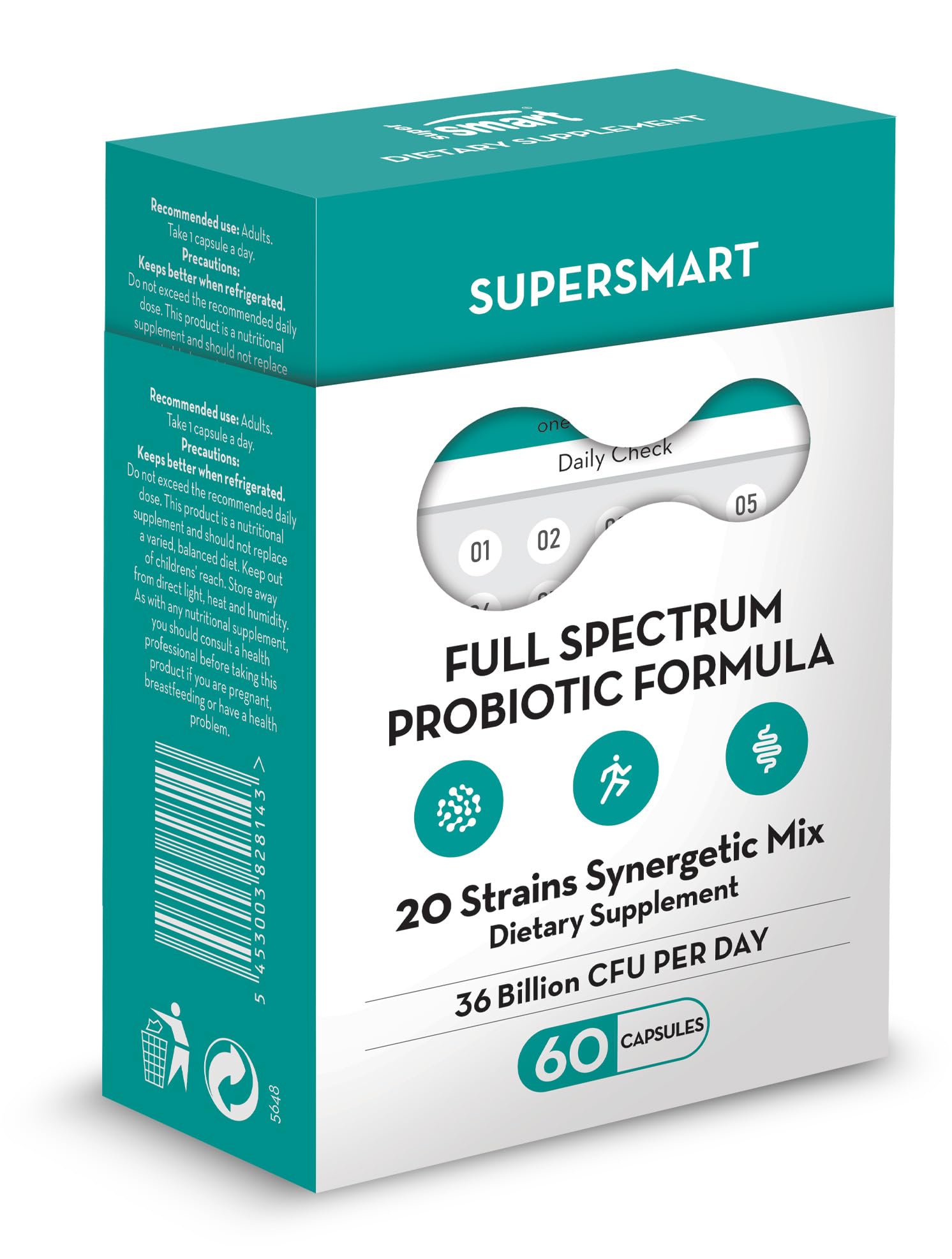 Foto 1 | Suplemento Probiótico De Espectro Completo Supersmart De 36 Mil Millones De Cfu - Venta Internacional.