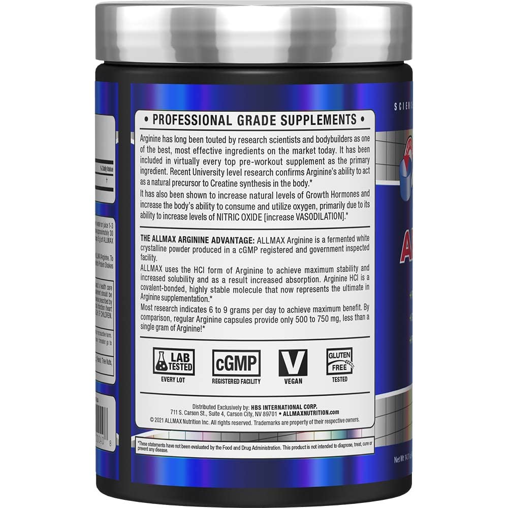 Foto 3 pulgar | Suplemento Allmax Nutrition En Polvo De Arginina 400 G - Venta Internacional.