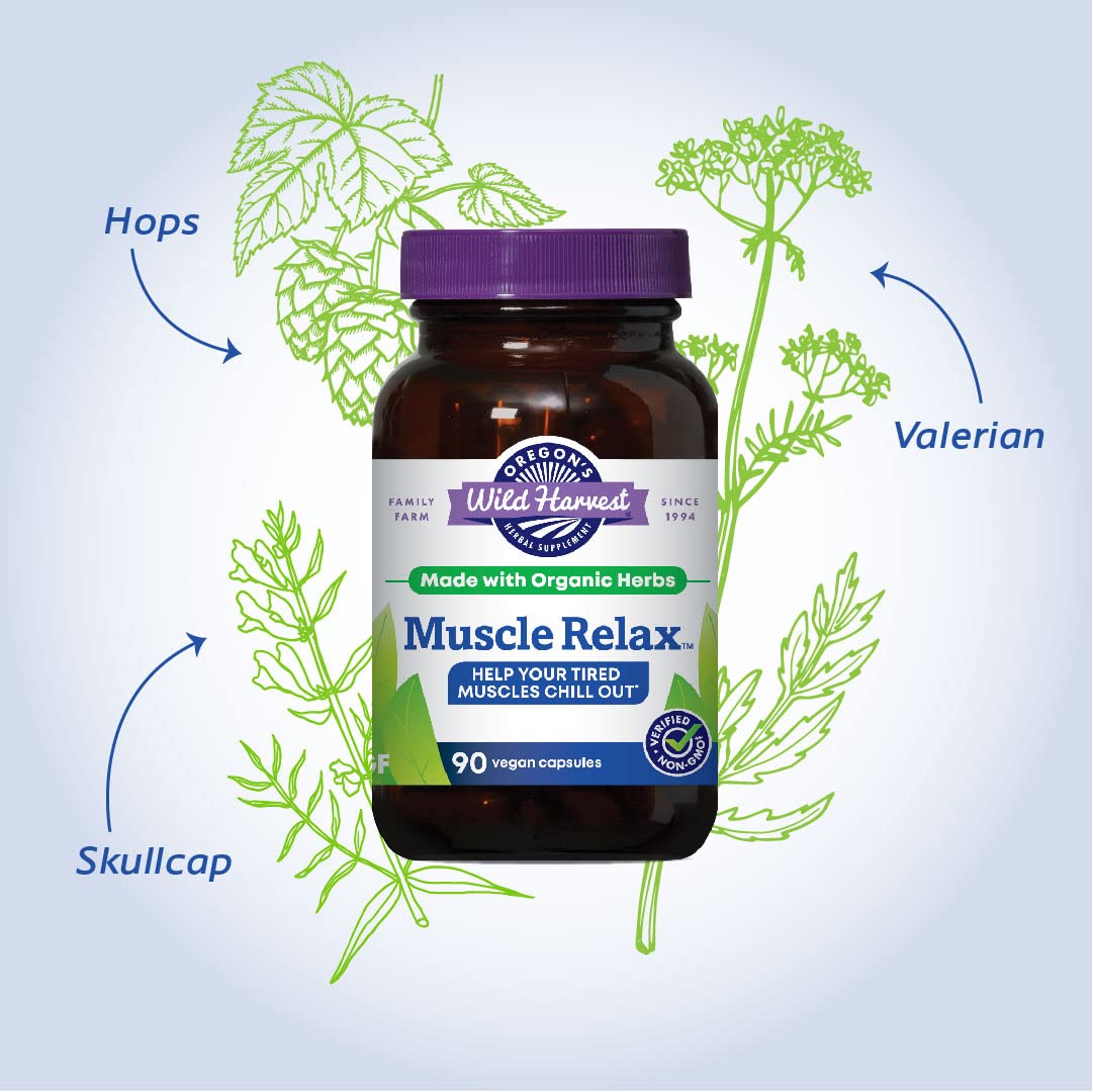 Foto 5 pulgar | Suplemento Wild Harvest Muscle Relax De Oregon, 90 Cápsulas Veganas - Venta Internacional.