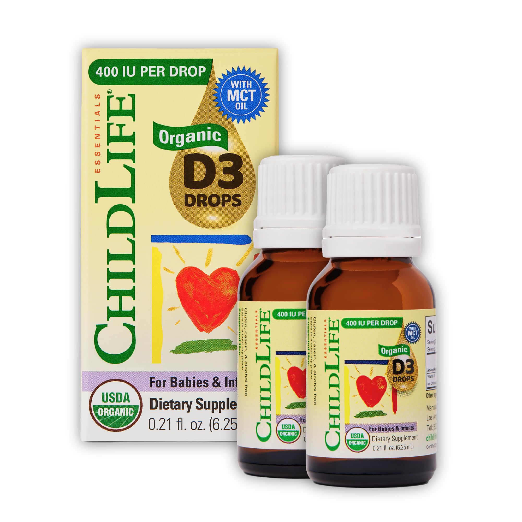 Foto 2 pulgar | Vitamina D3 Childlife Essentials Orgánicas 2 Frascos de 6.25 ml C/U - Venta Internacional