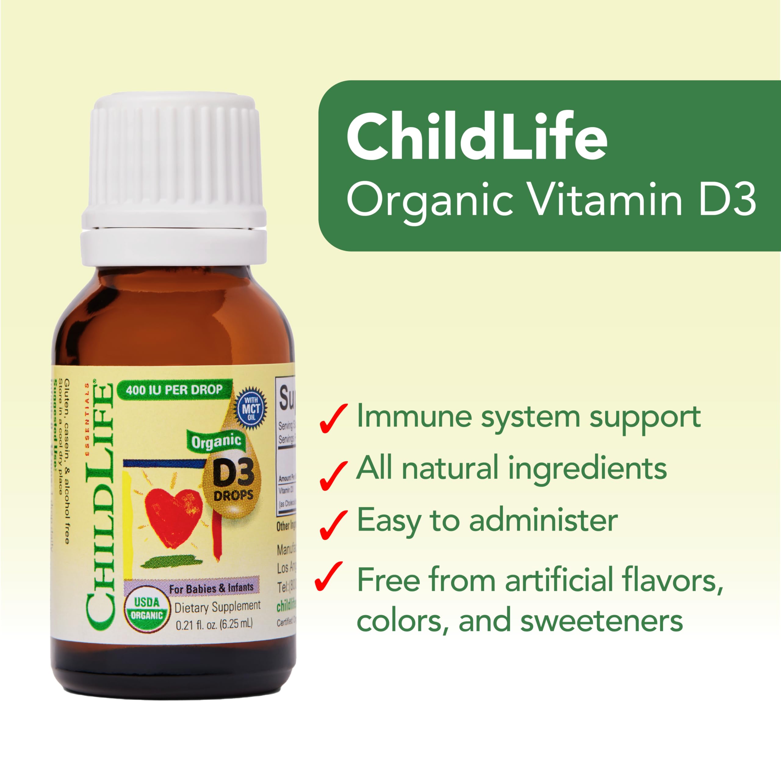 Foto 6 | Vitamina D3 Childlife Essentials Orgánicas 2 Frascos de 6.25 ml C/U - Venta Internacional
