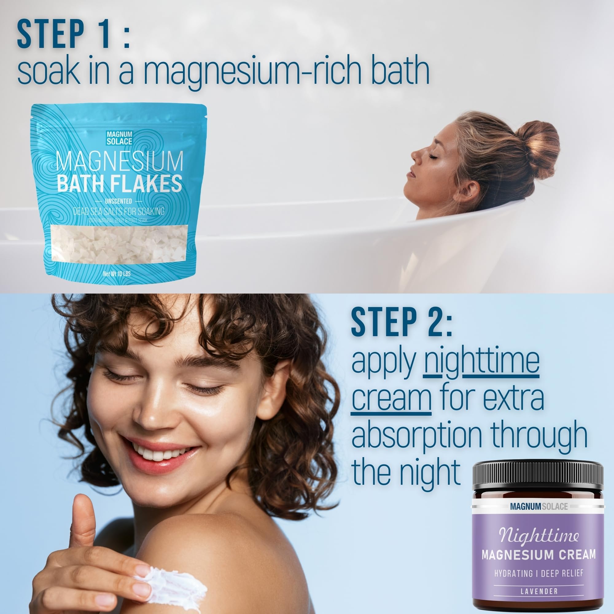 Foto 4 pulgar | Escamas De Magnesio Para Baño Magnum Solace, 4,54 Kg O Más Crema De Noche - Venta Internacional.