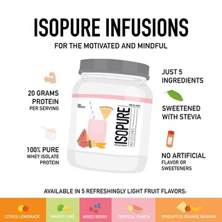 Foto 2 | Proteína En Polvo Isopure Prime Infusions Piña, Naranja Y Plátano - Venta Internacional.