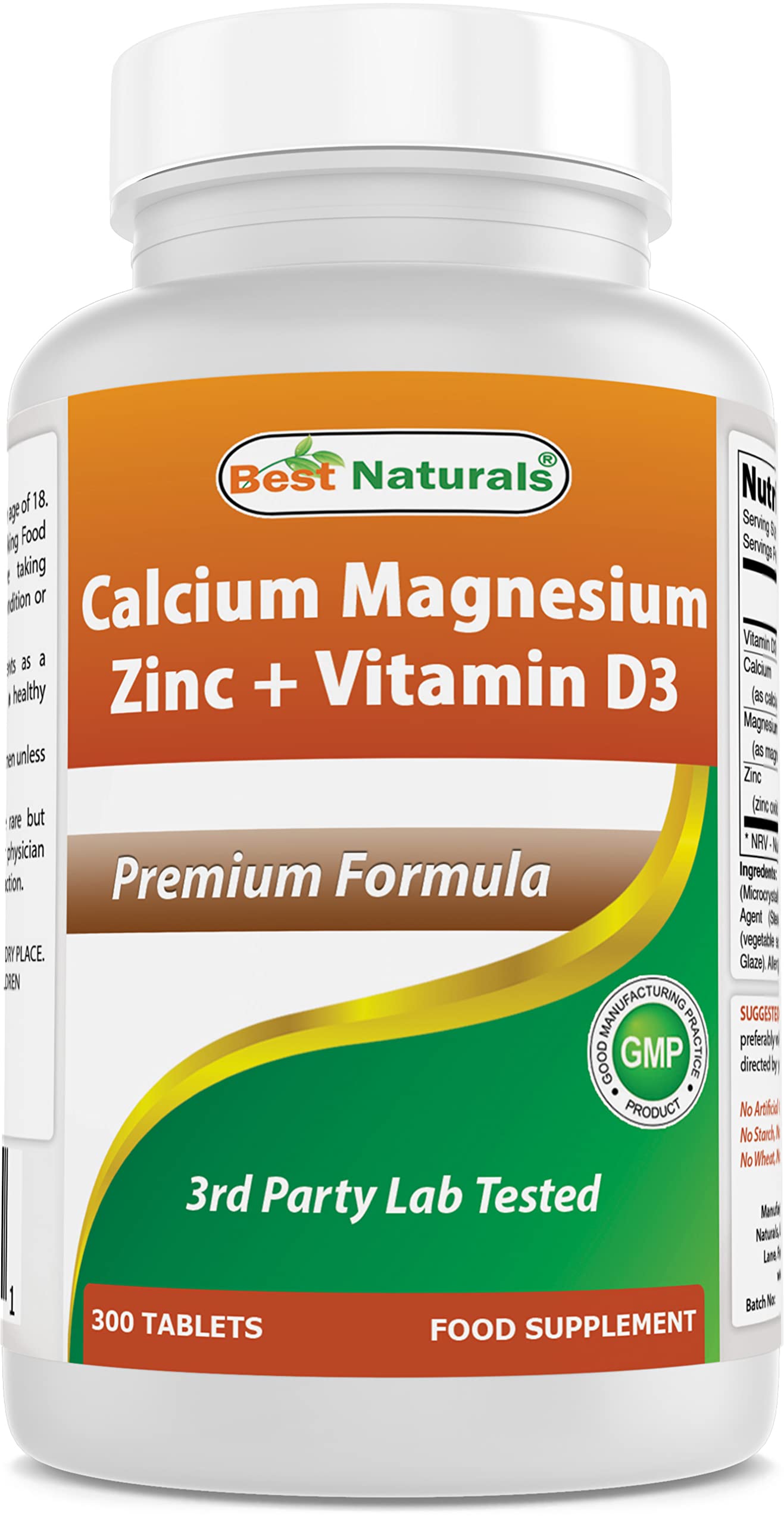 Foto 2 pulgar | Complementa El Calcio, Magnesio Y Zinc De Best Naturals Con Vitamina D3 - Venta Internacional.