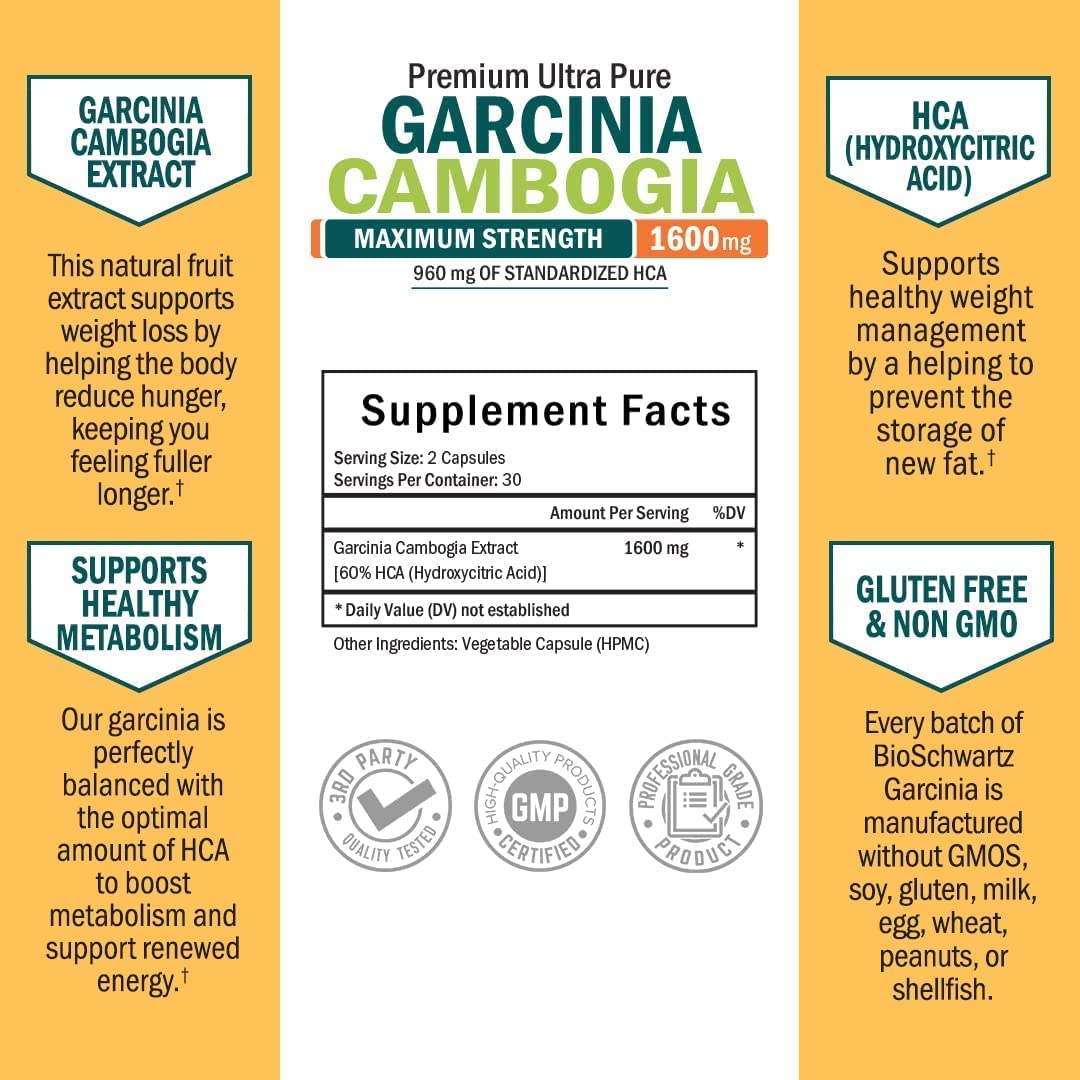 Foto 2 | Píldoras Para Bajar De Peso Bioschwartz Garcinia Cambogia 60ct - Venta Internacional.