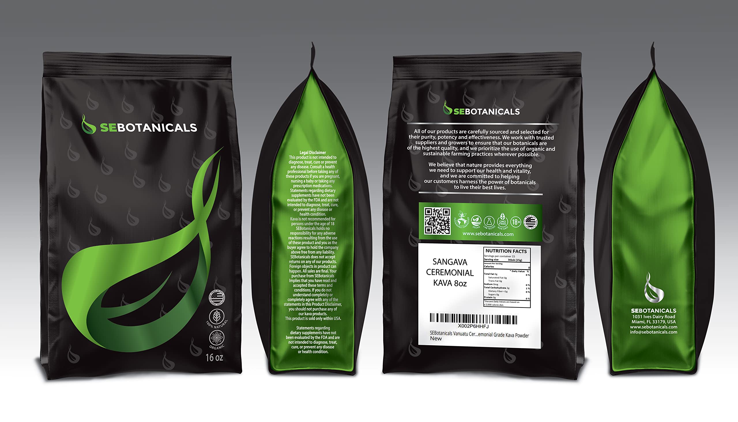 Foto 2 pulgar | Té De Kava Ceremonial En Polvo Sebotanicals Vanuatu Sangava 250 Ml - Venta Internacional.