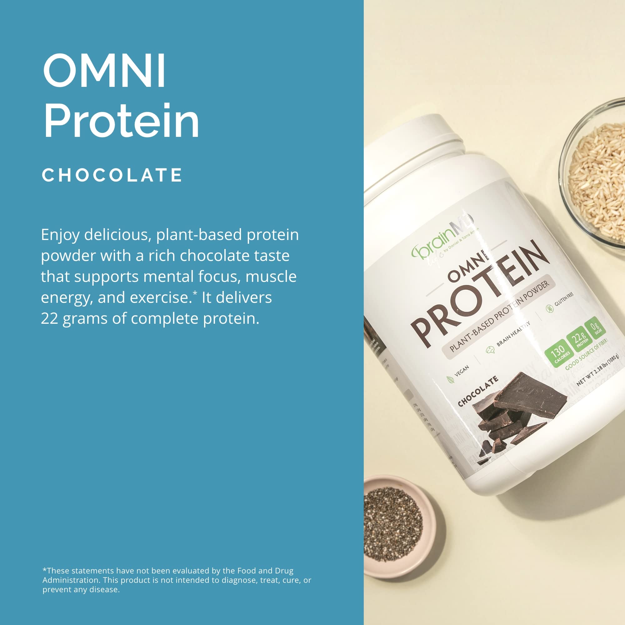 Foto 7 pulgar | Proteína En Polvo Brainmd Dr. Amen Omni Chocolate, 1,08 Kg, 30 Porciones - Venta Internacional.
