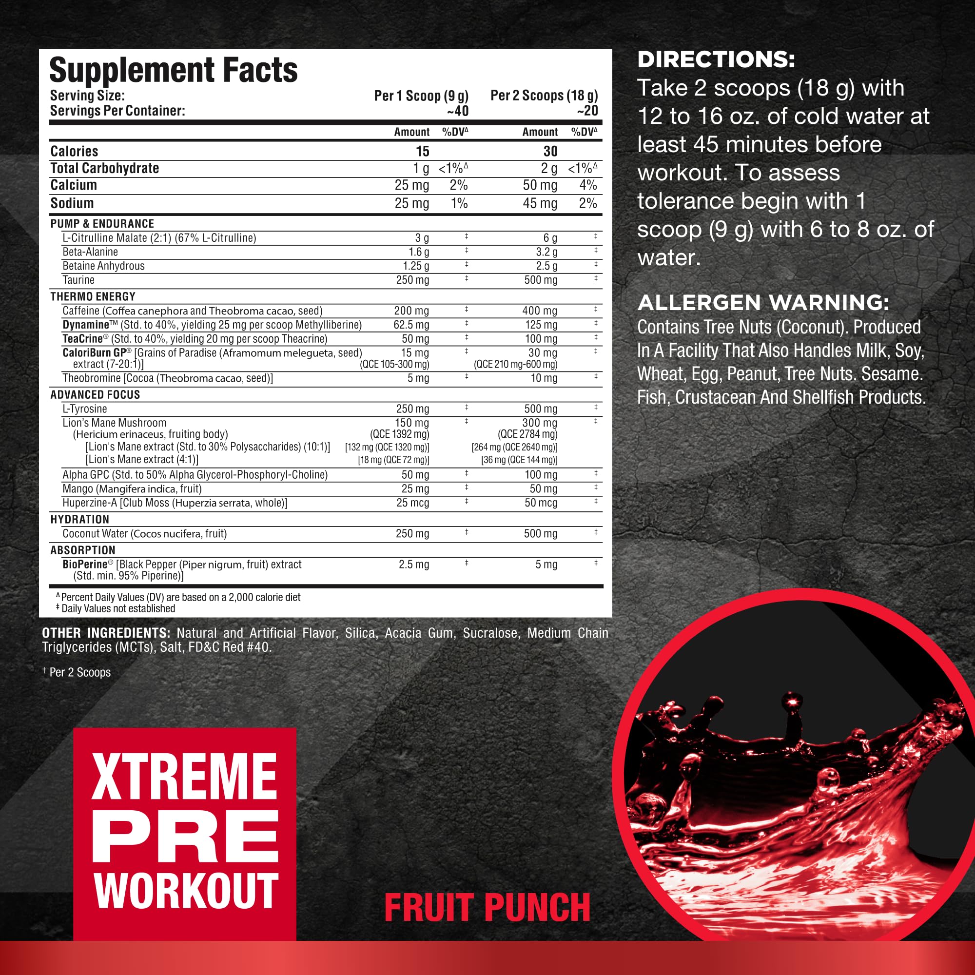 Foto 2 | Polvo Para Antes Del Entrenamiento Allmax Nutrition Impact Igniter Extreme - Venta Internacional.