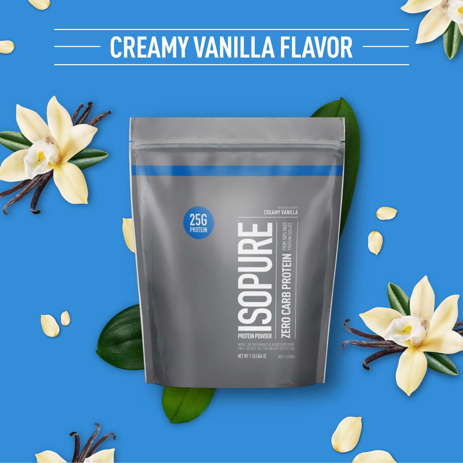 Foto 3 pulgar | Proteína En Polvo Isopure Creamy Vanilla Whey Isolate 454 G - Venta Internacional.