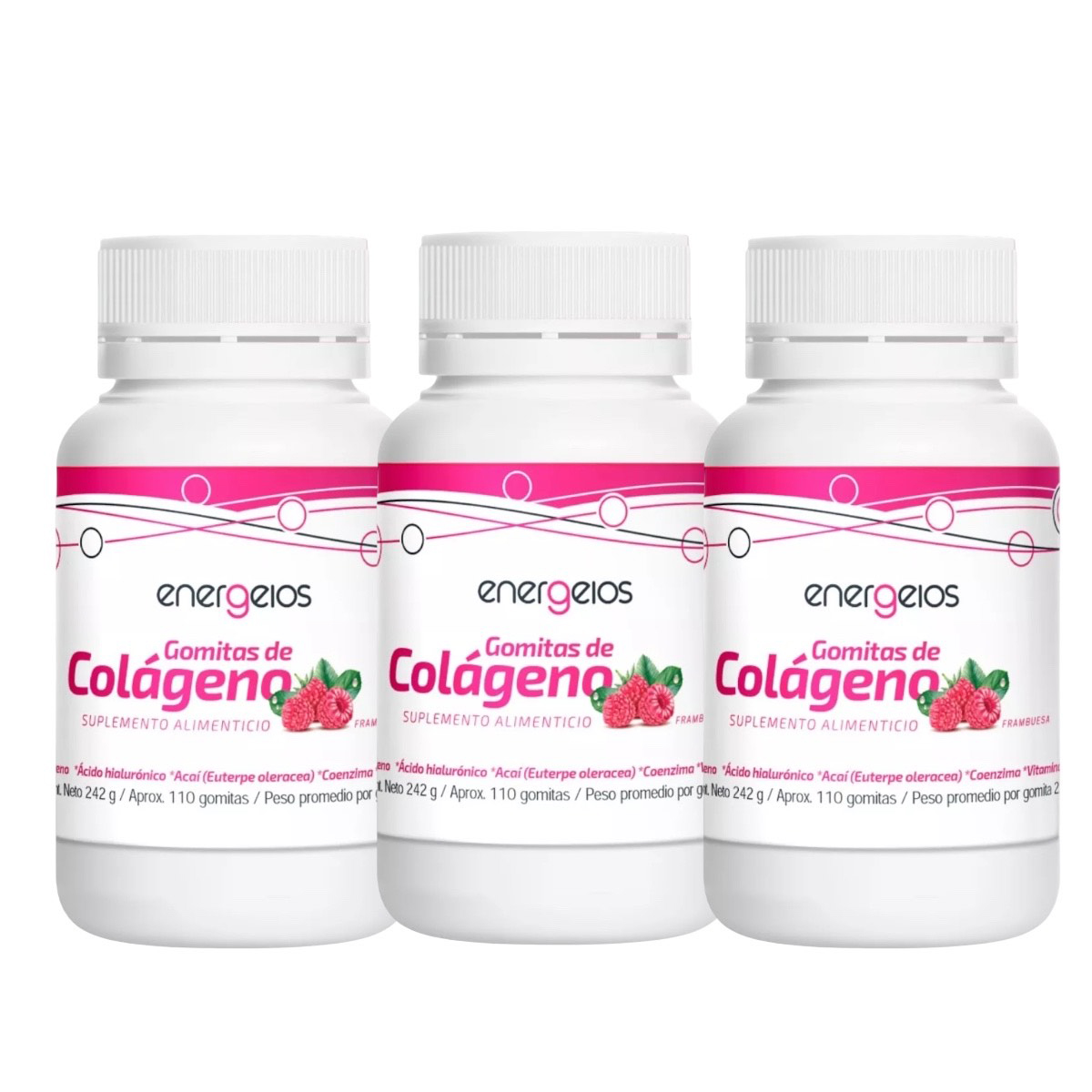 Foto 1 | Gomitas Colágeno Ácido Hialurónico Suplemento Kit Energeios
