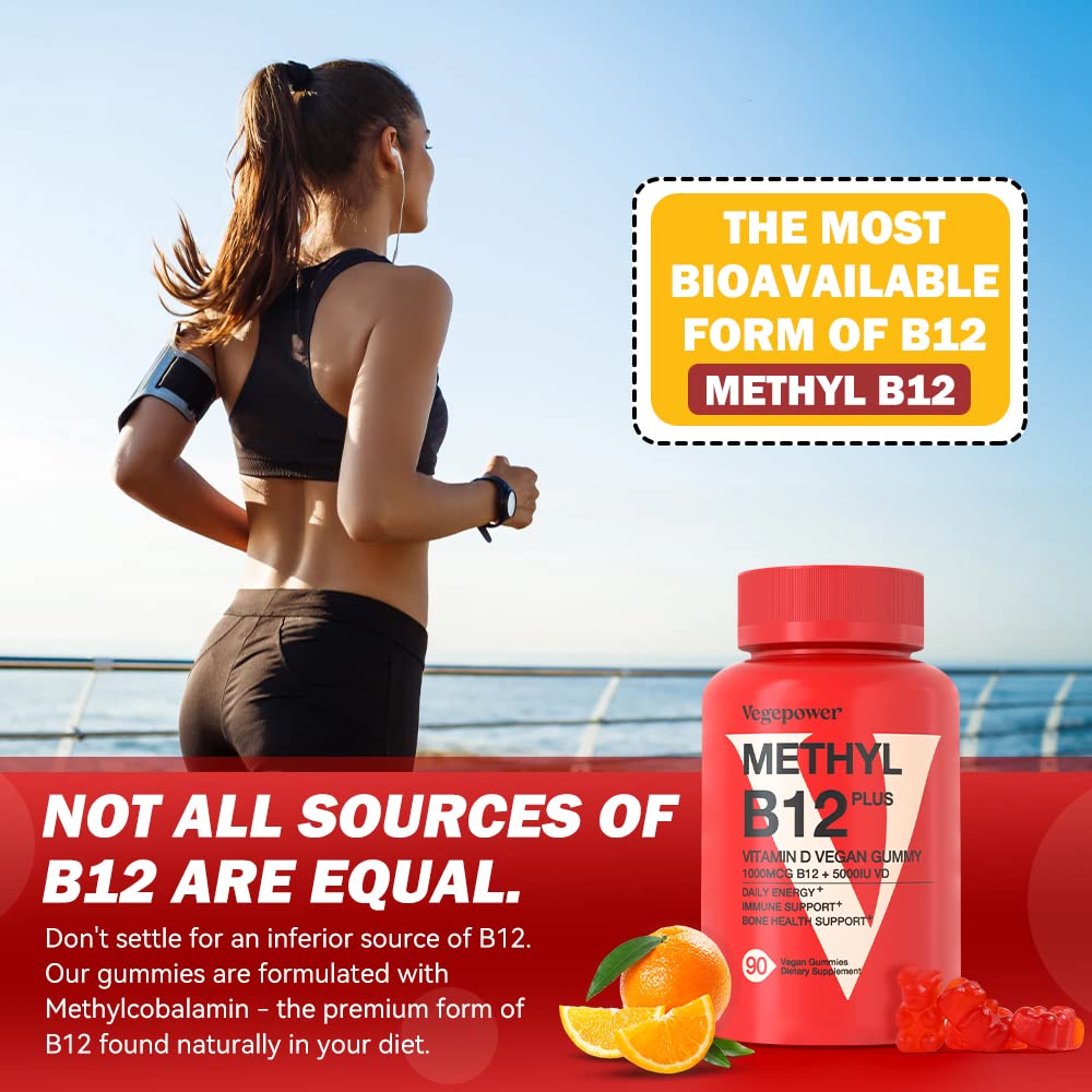 Foto 3 | Complemente Las Gomitas Vegepower Con Vitamina B12 De 1000 Mcg Con Vitamina D3 - Venta Internacional.