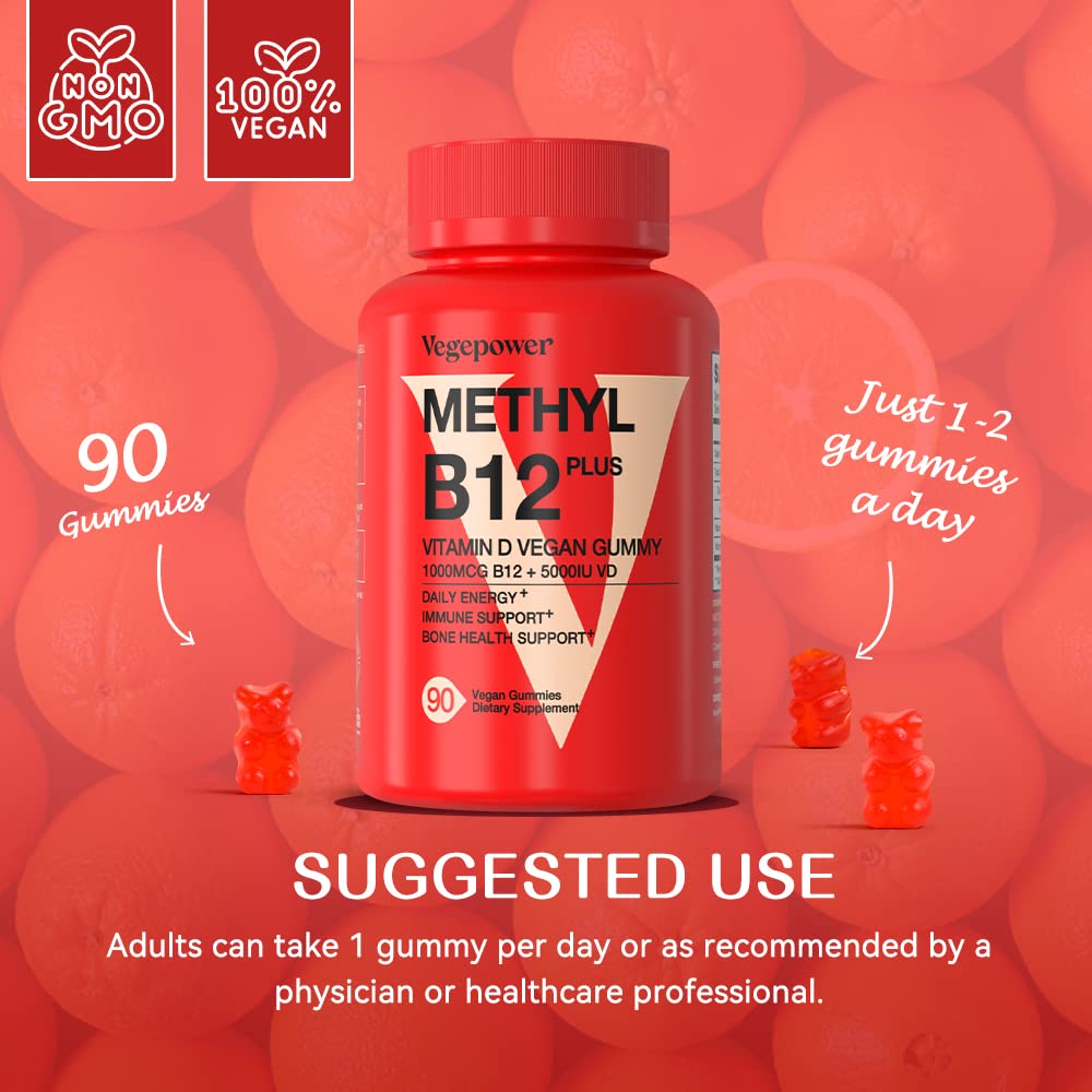 Foto 8 pulgar | Complemente Las Gomitas Vegepower Con Vitamina B12 De 1000 Mcg Con Vitamina D3 - Venta Internacional.