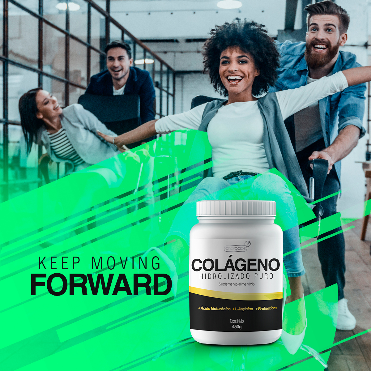 Foto 5 | Colágeno Hidrolizado 450g Pack 2 Meses Antiedad Energeios
